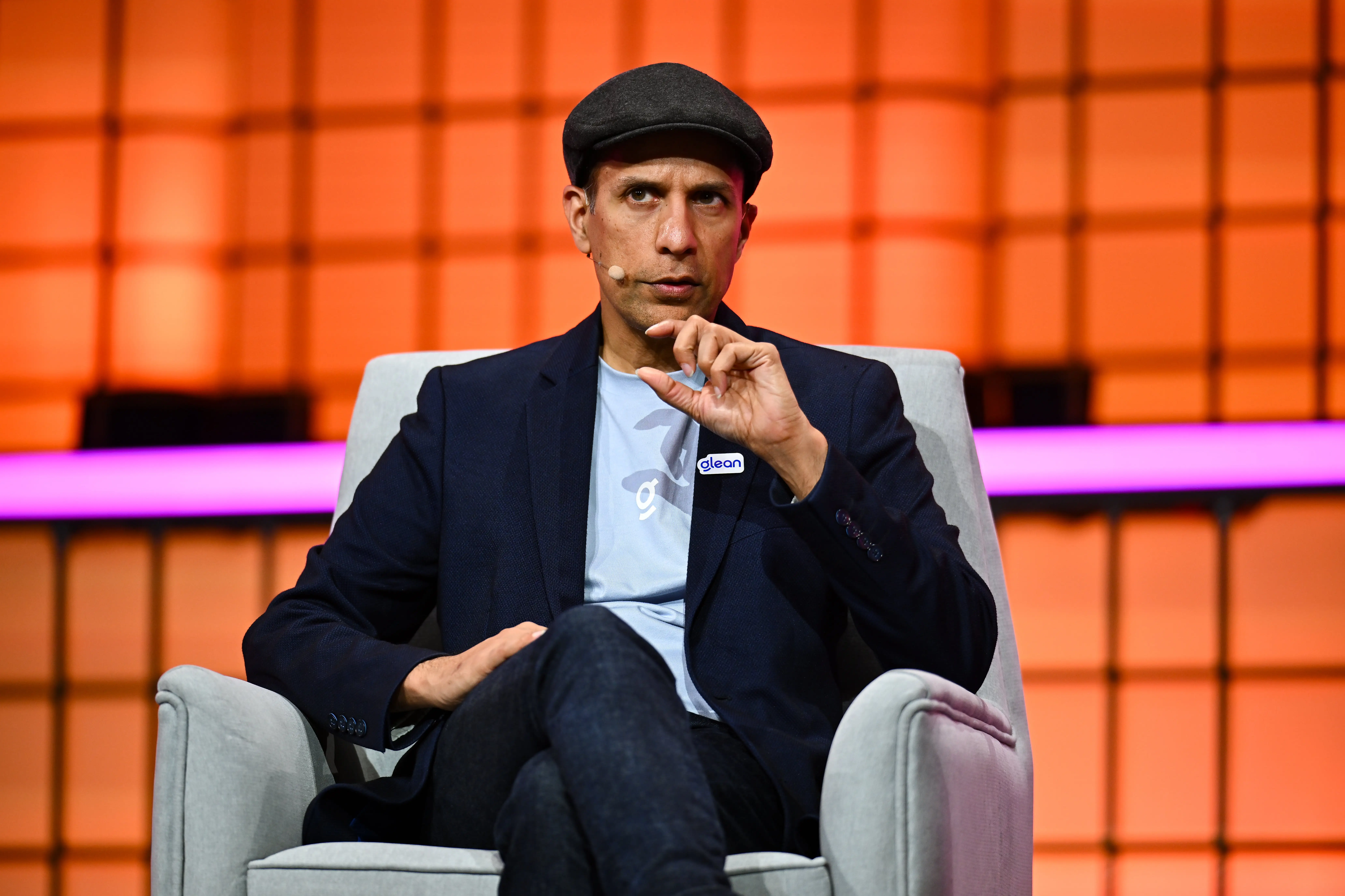 Arvind Jain, CEO, Glean, on Centre stage during day two of Web Summit Qatar 2026 at the Doha Exhibition and Convention Center in Doha, Qatar. (Photo By Shauna Clinton/Sportsfile for Web Summit Qatar via Getty Images)