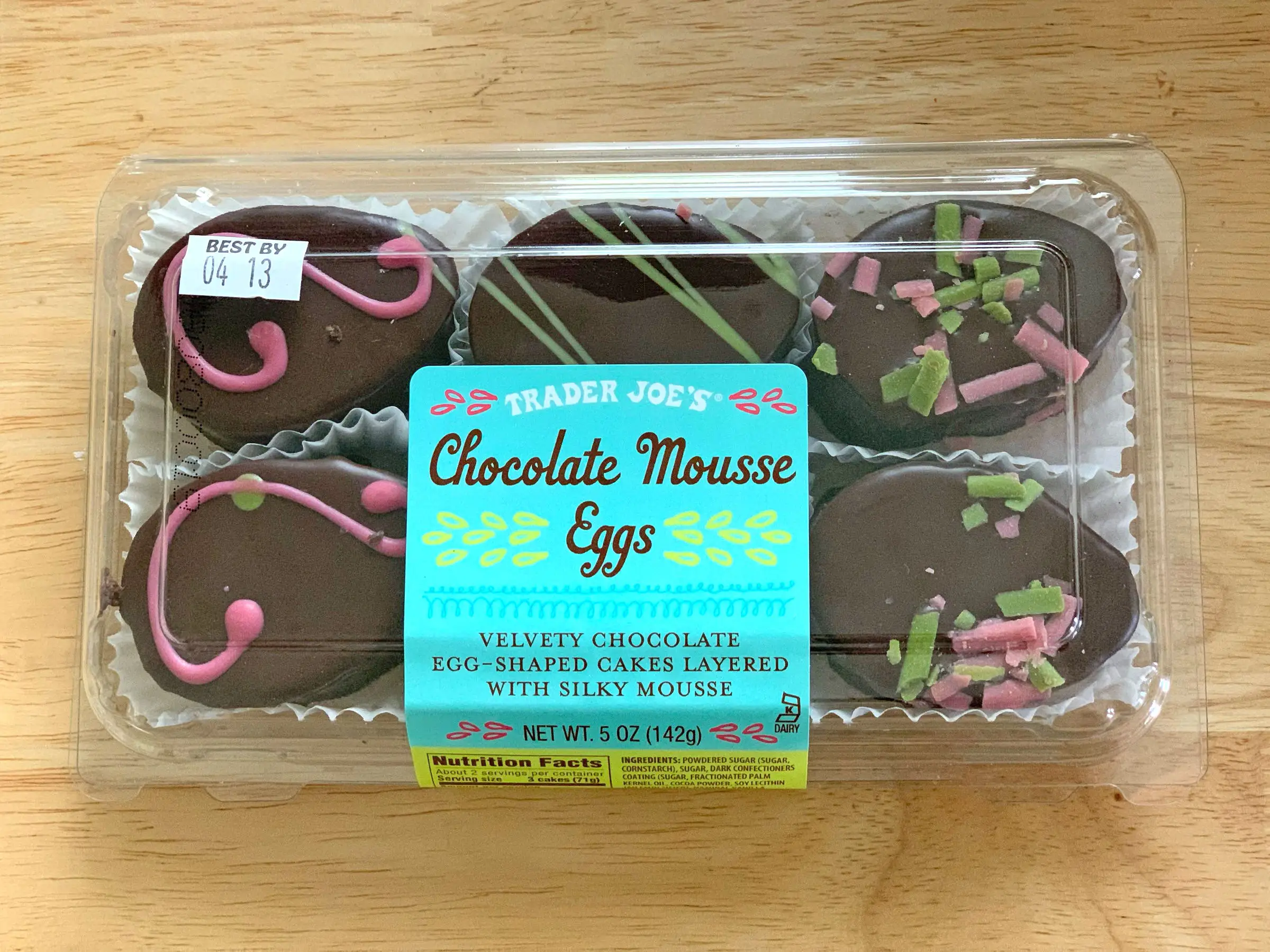 A package of Trader Joe's chocolate-mousse eggs.