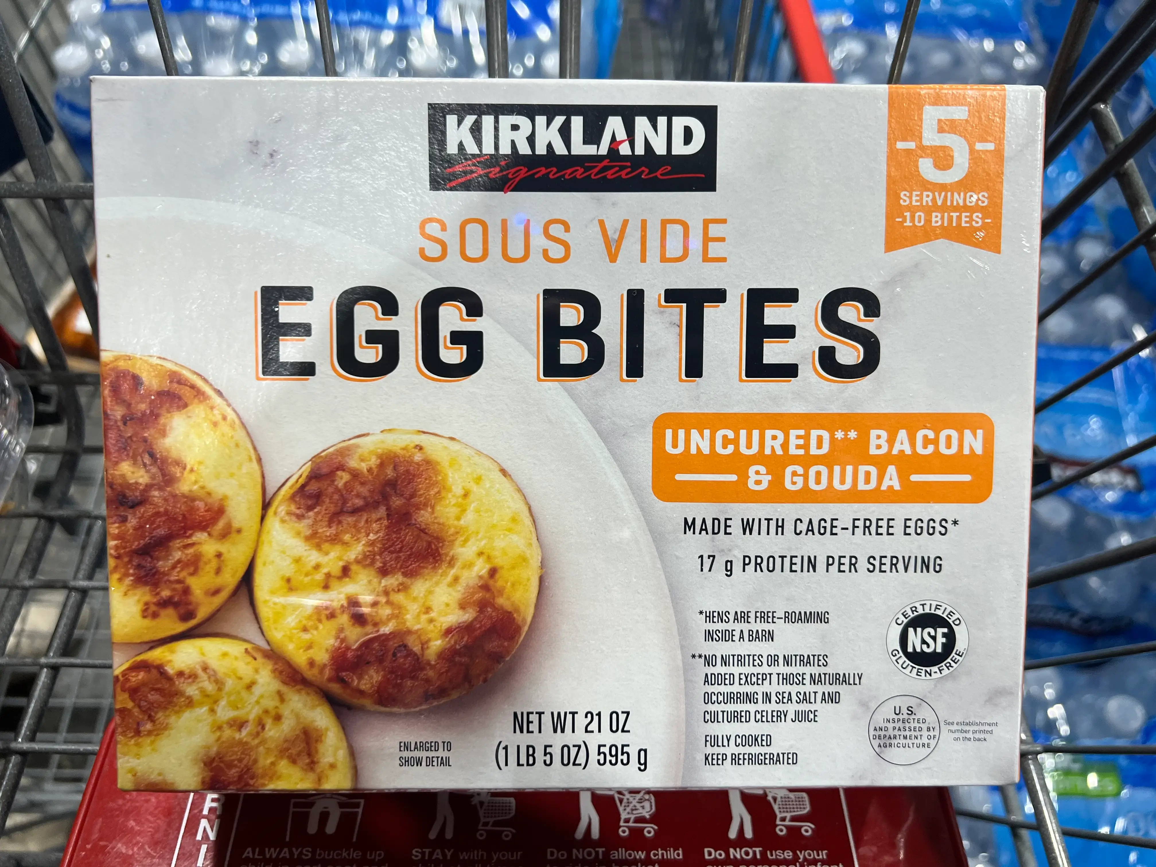 A box of Kirkland Signature sous vide egg bites.