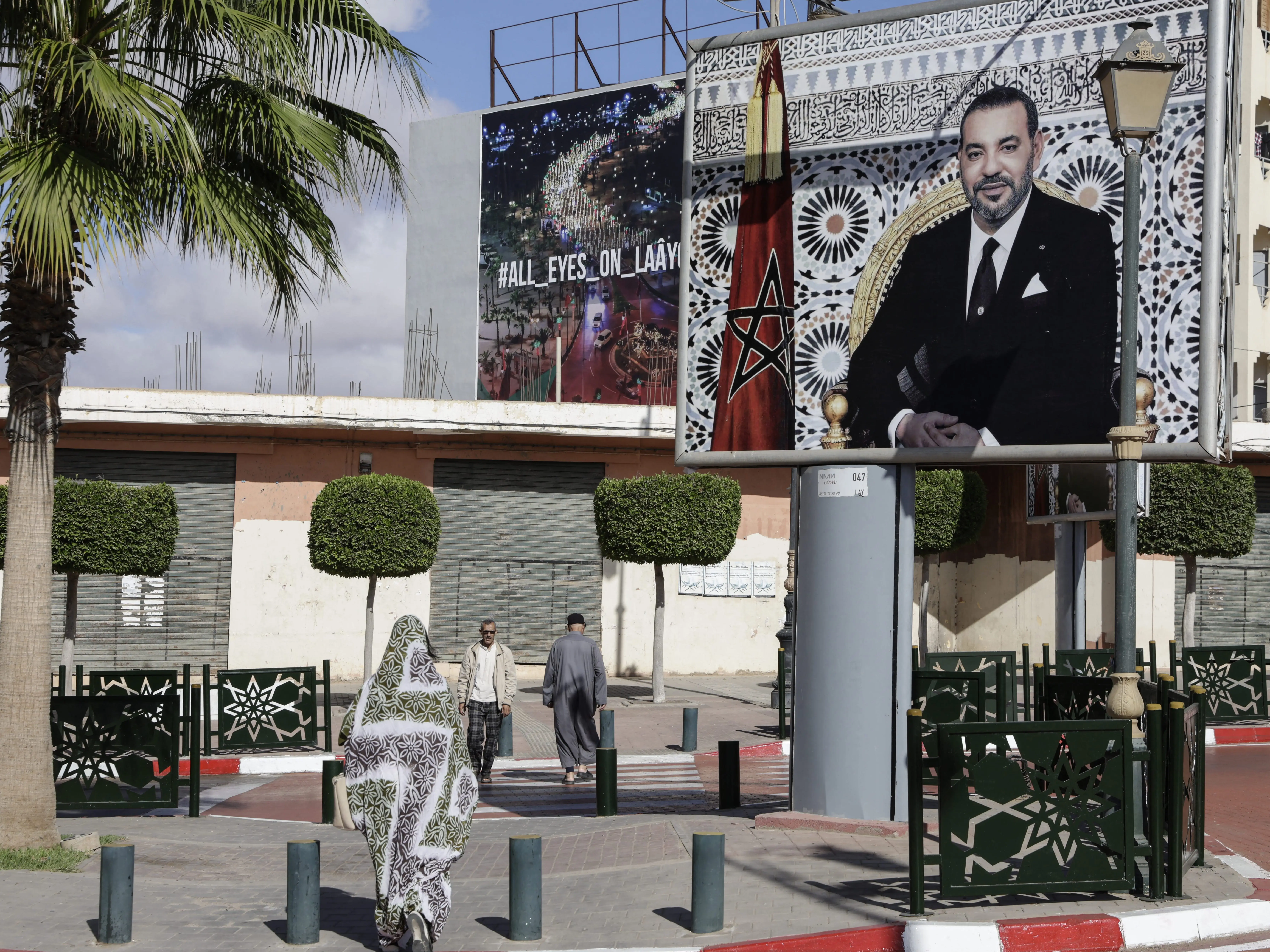 A portrait of Morocco's King Mohammed VI in Laayoune.