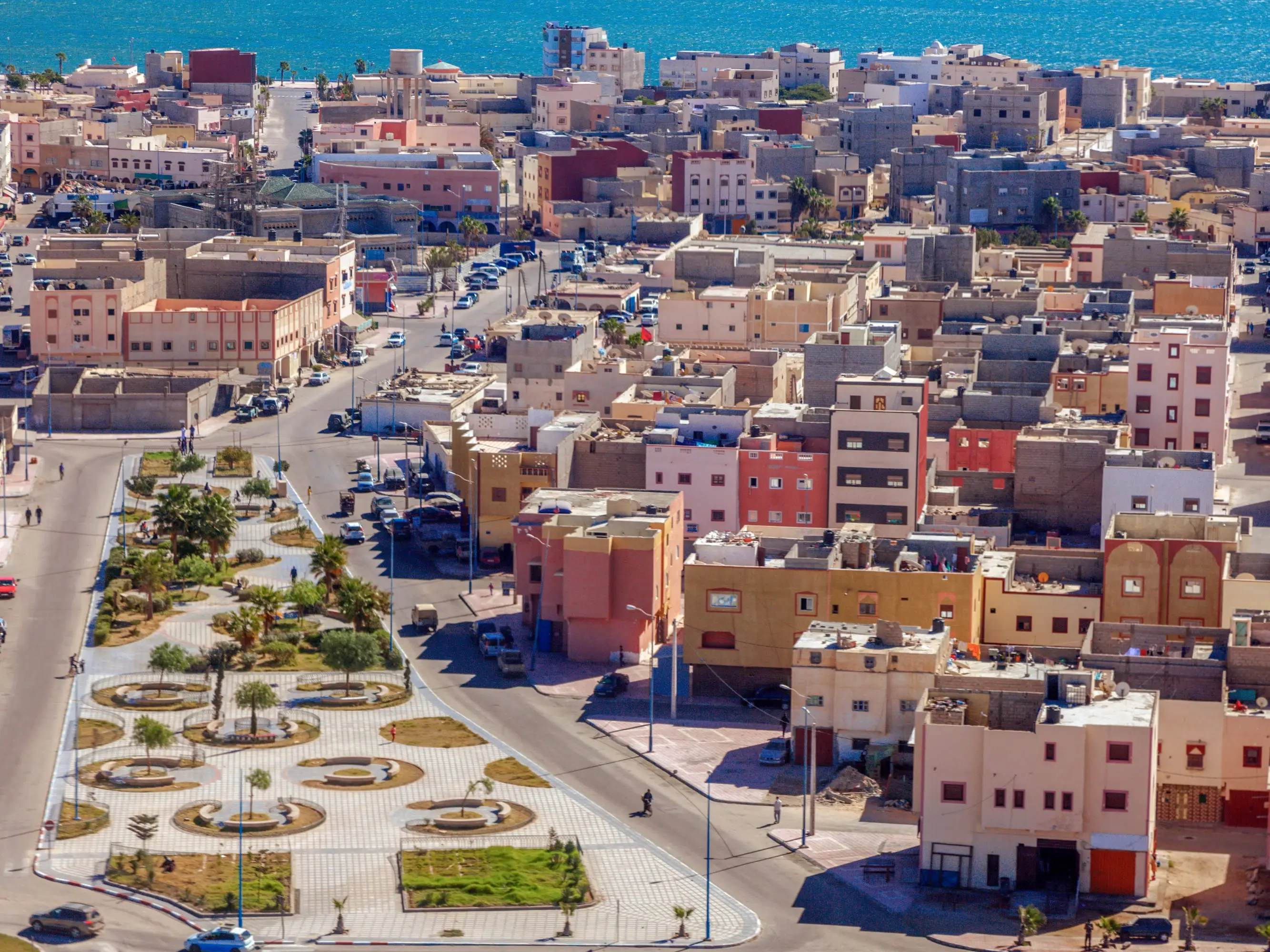 Aerial view of Dakhla, Western Sahara.