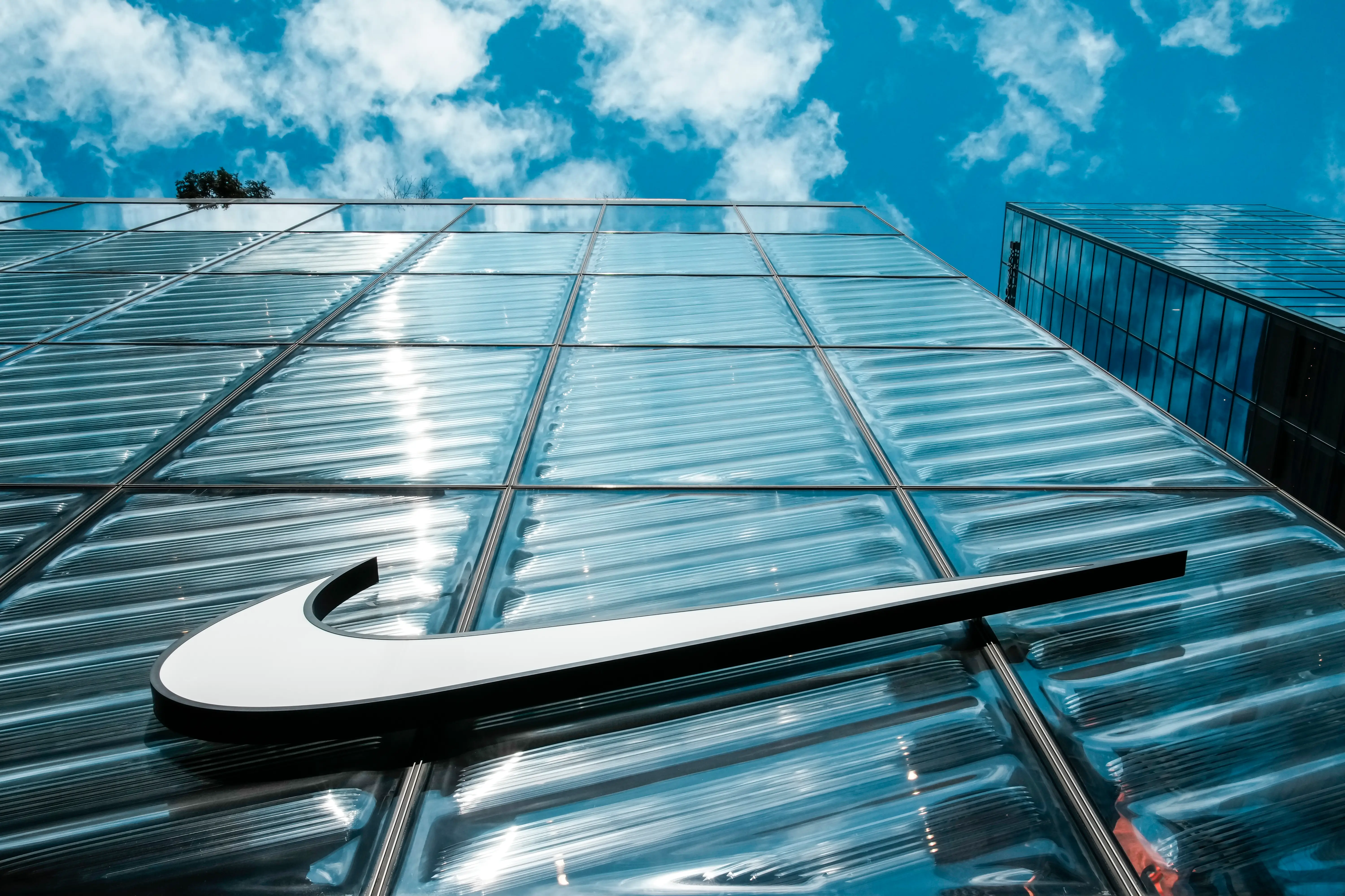 Nike logo on building