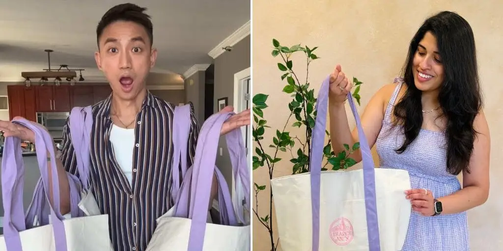 Inside the hype train for Trader Joe’s TikTok-viral lavender tote bag