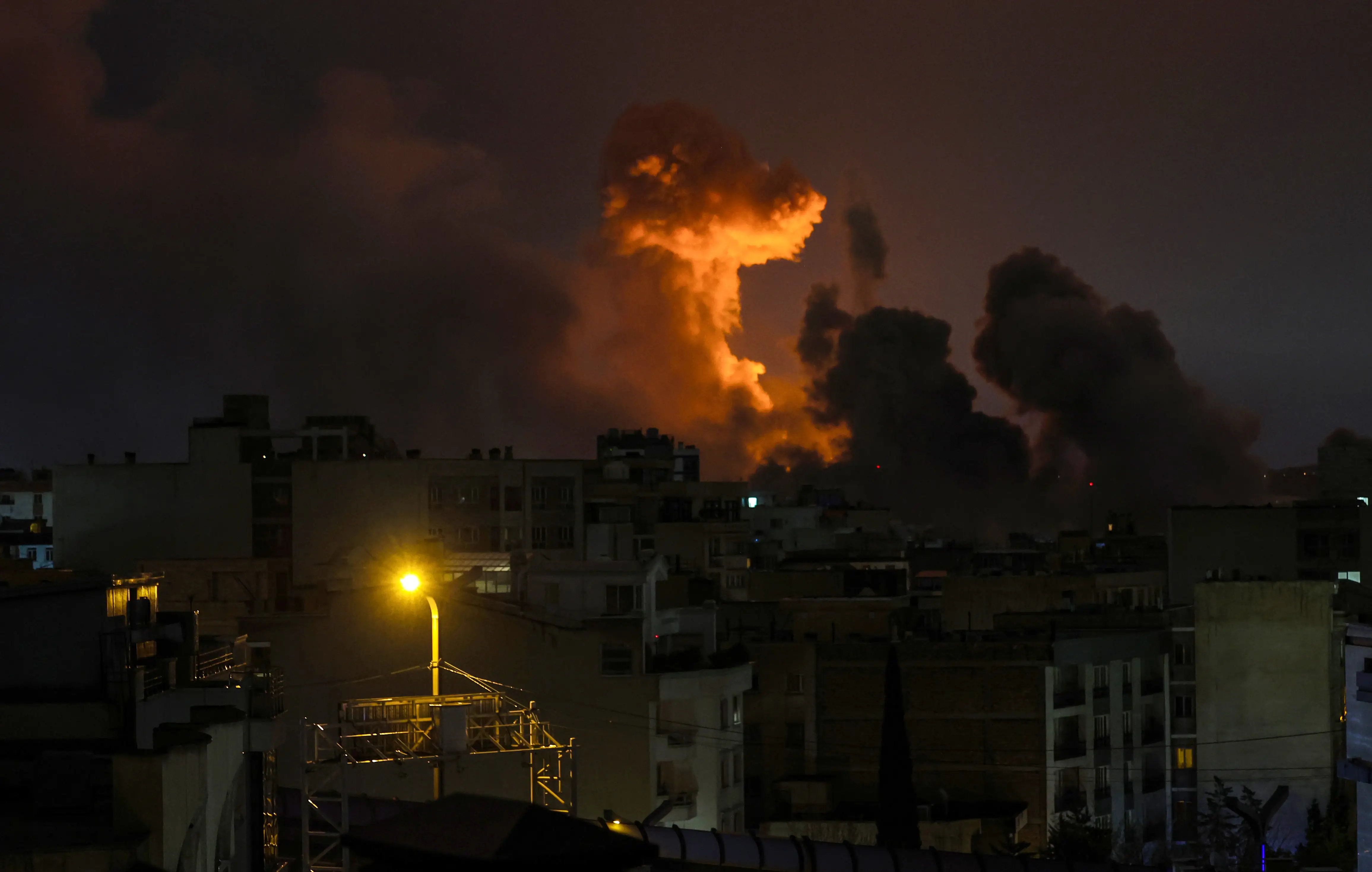 Explosion at night in Iran