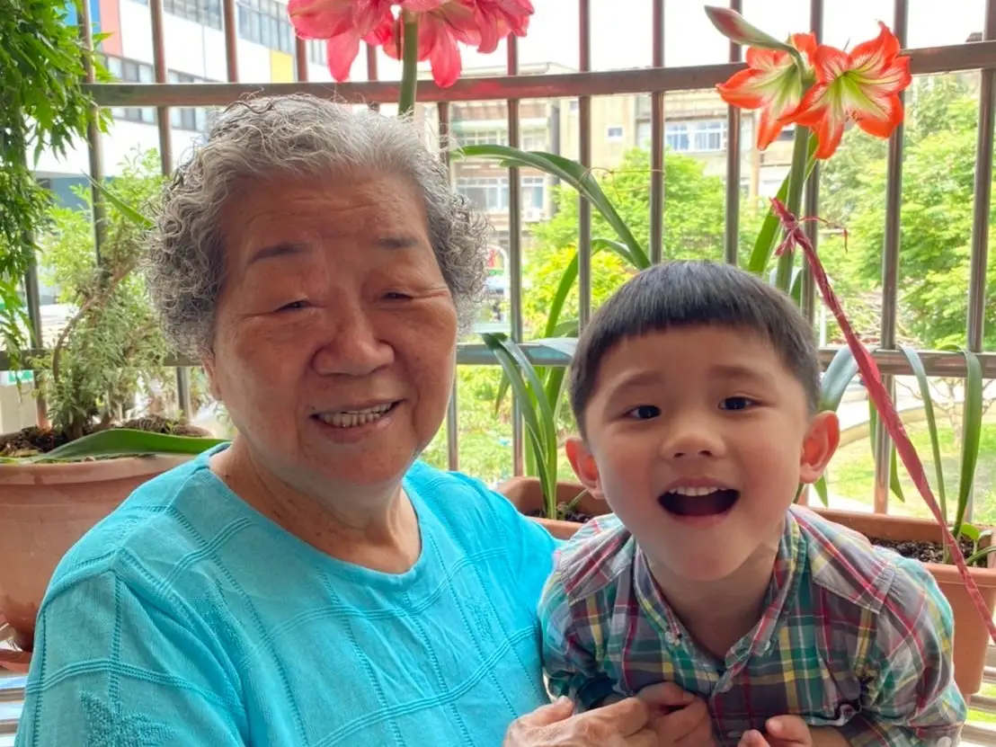 Grandma and little boy