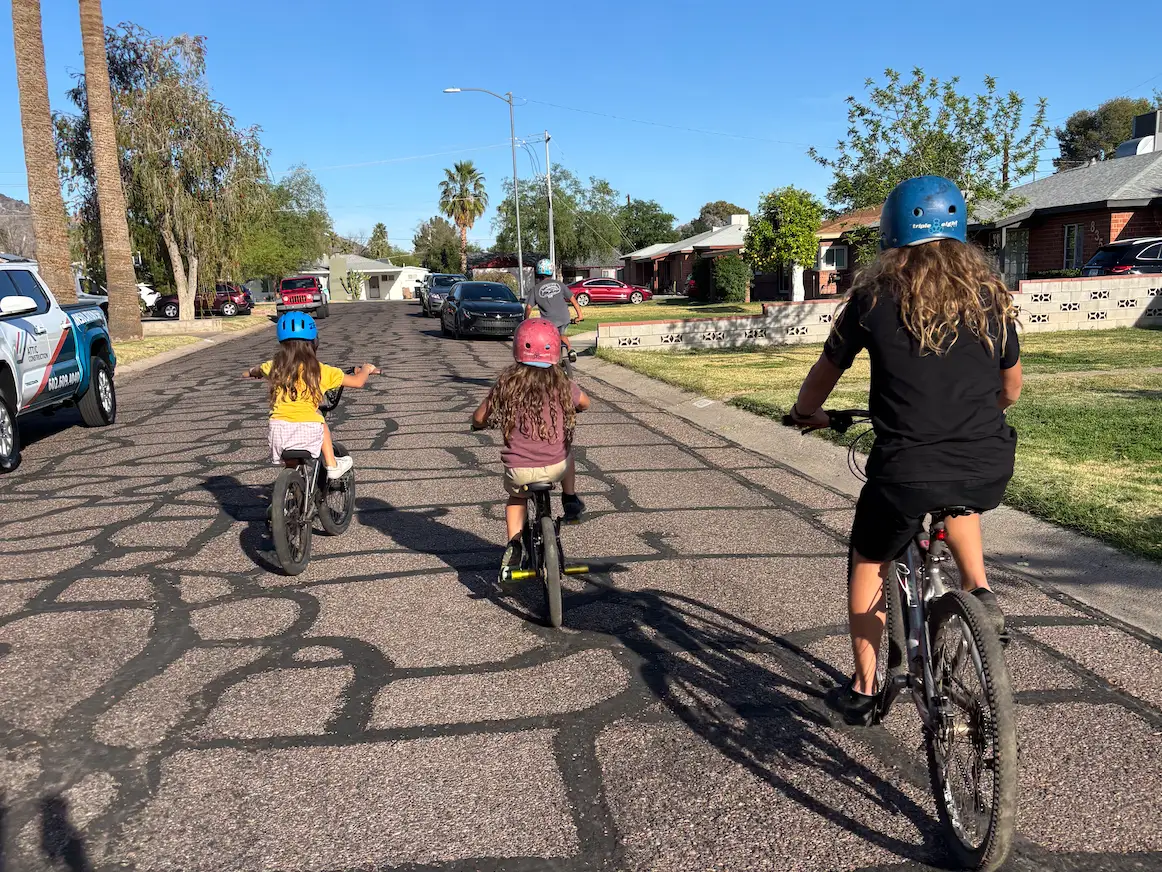 Kids biking