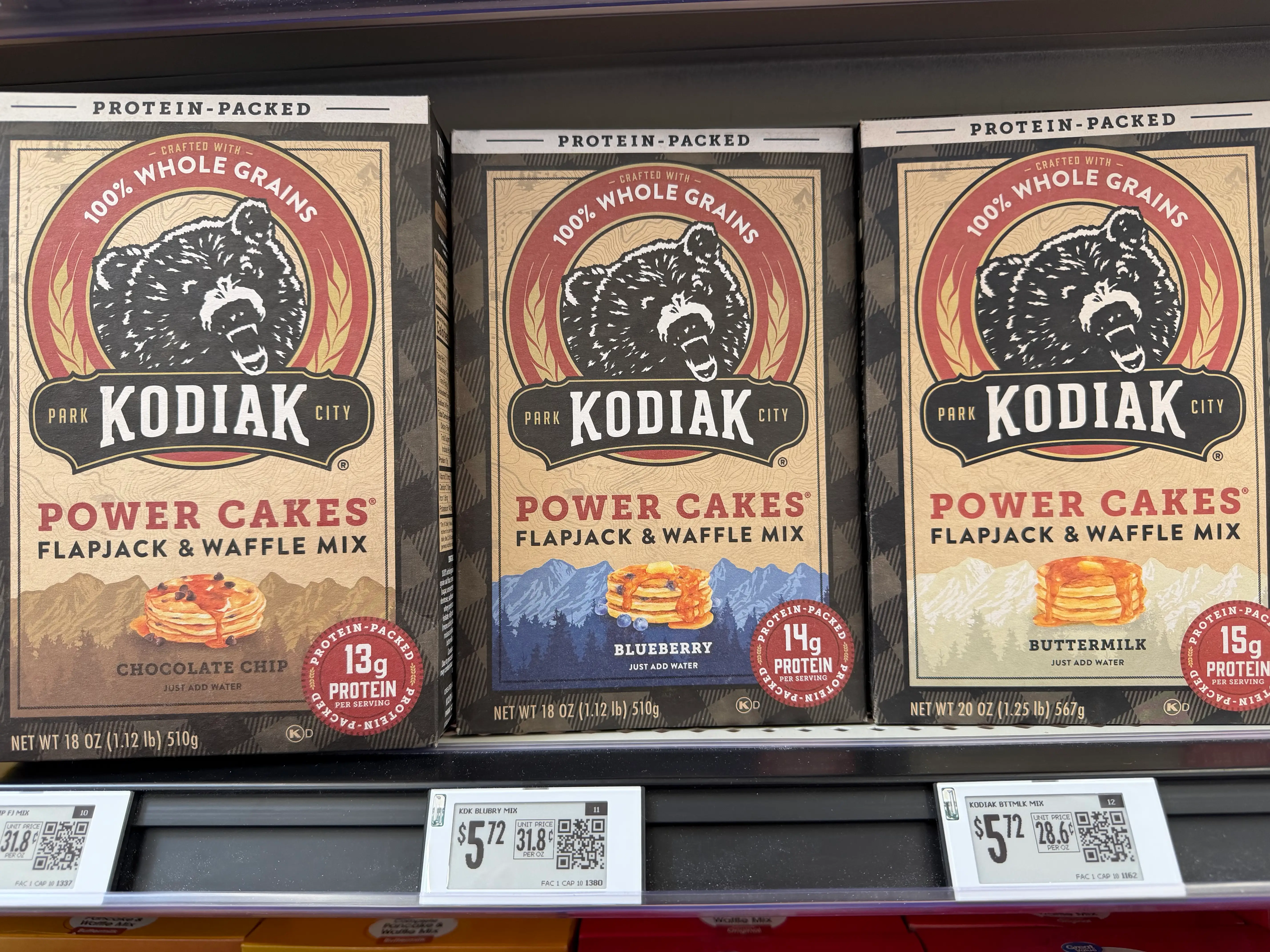 Kodiak power cakes mix at Walmart