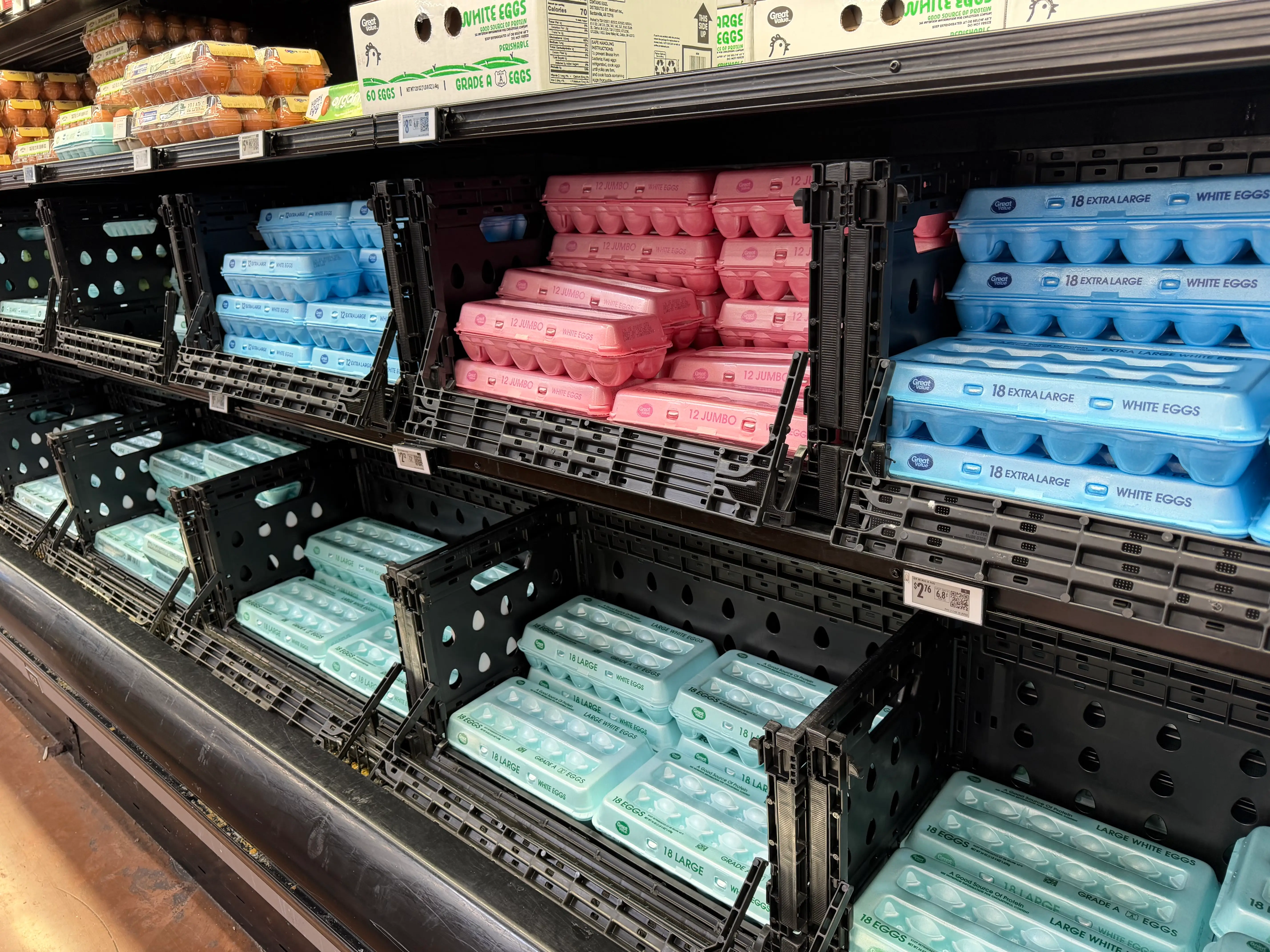 Egg cartons at Walmart
