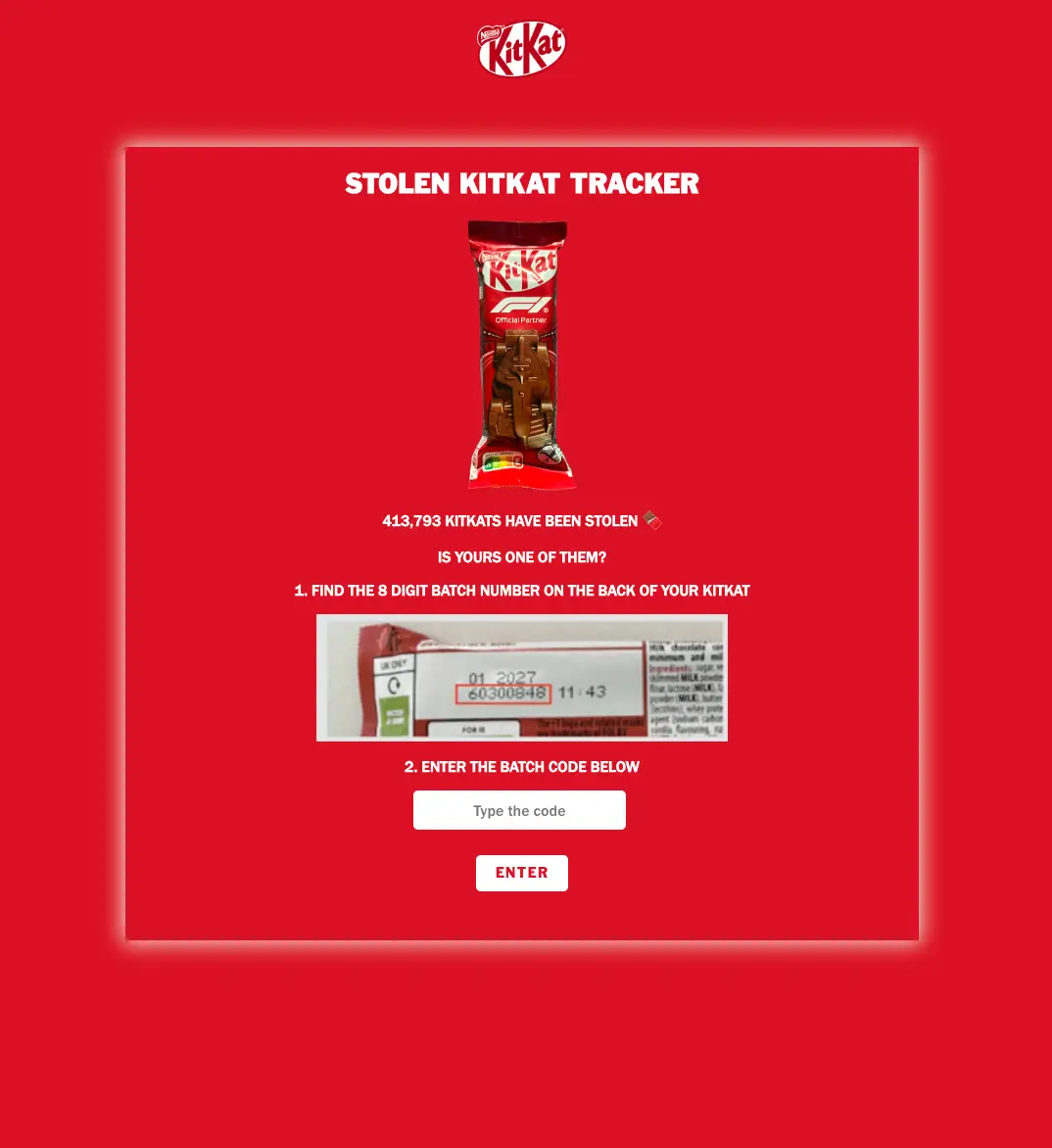 Stolen KitKat Tracker