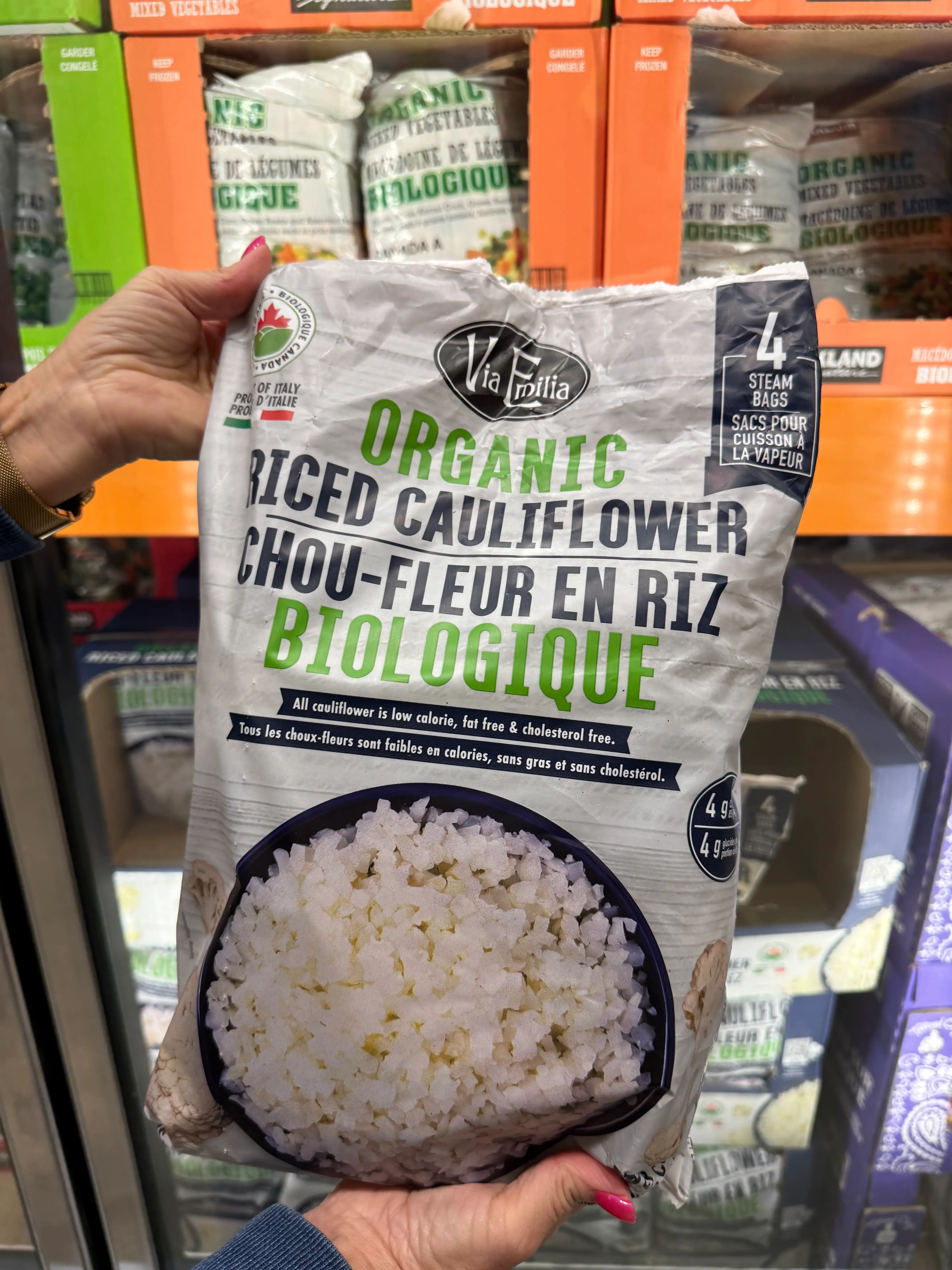 organic riced cauliflower from costco