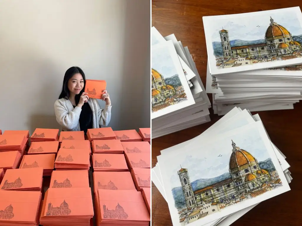 Trinity Shiroma with her letters.