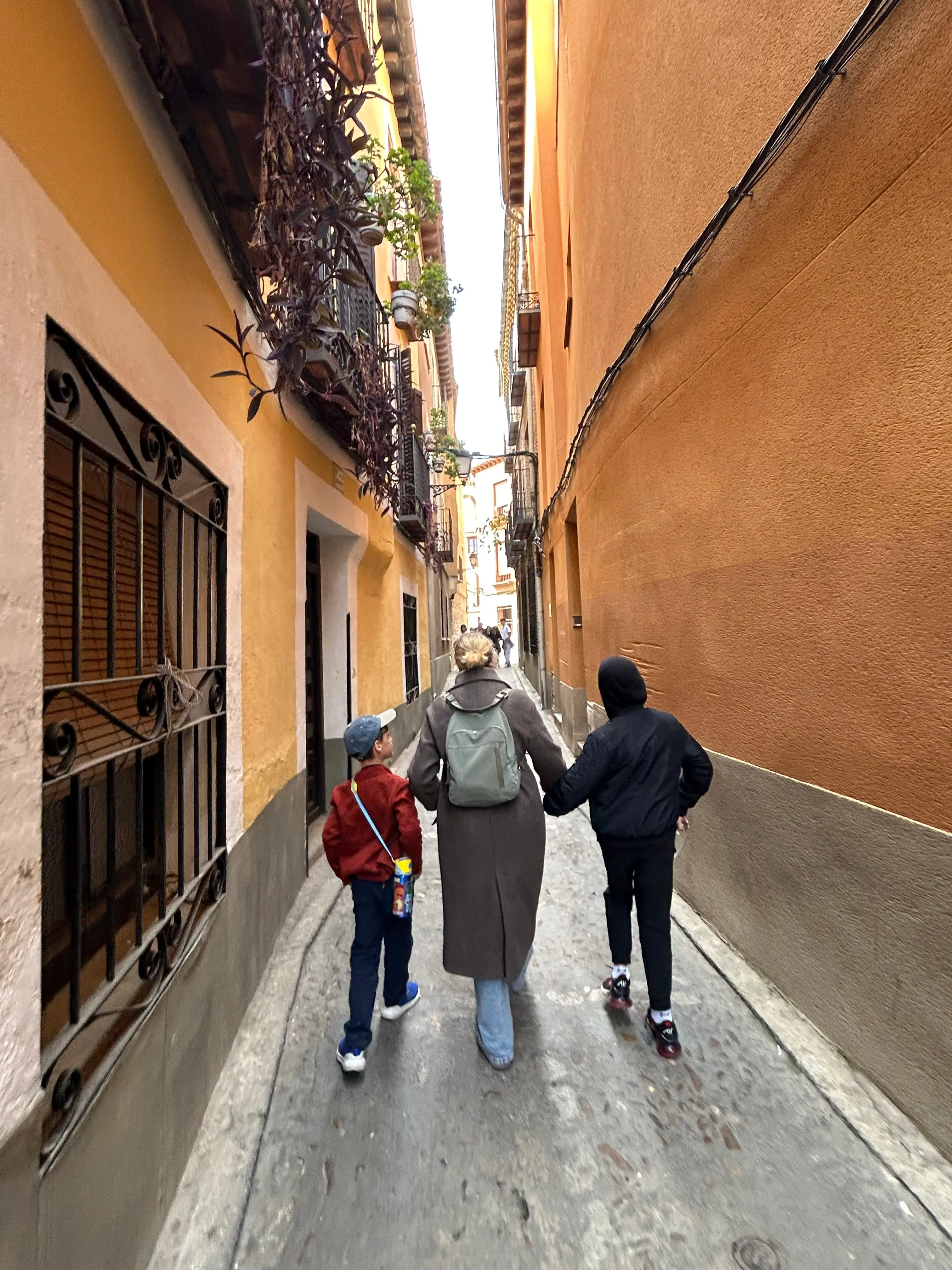 Rebecca Cretella and her sons in Spain