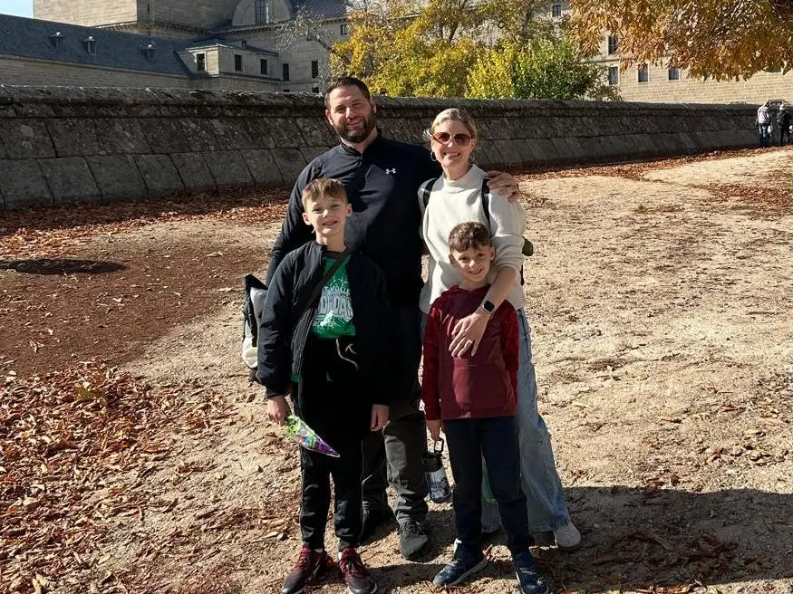 Rebecca Cretella and her family in Spain