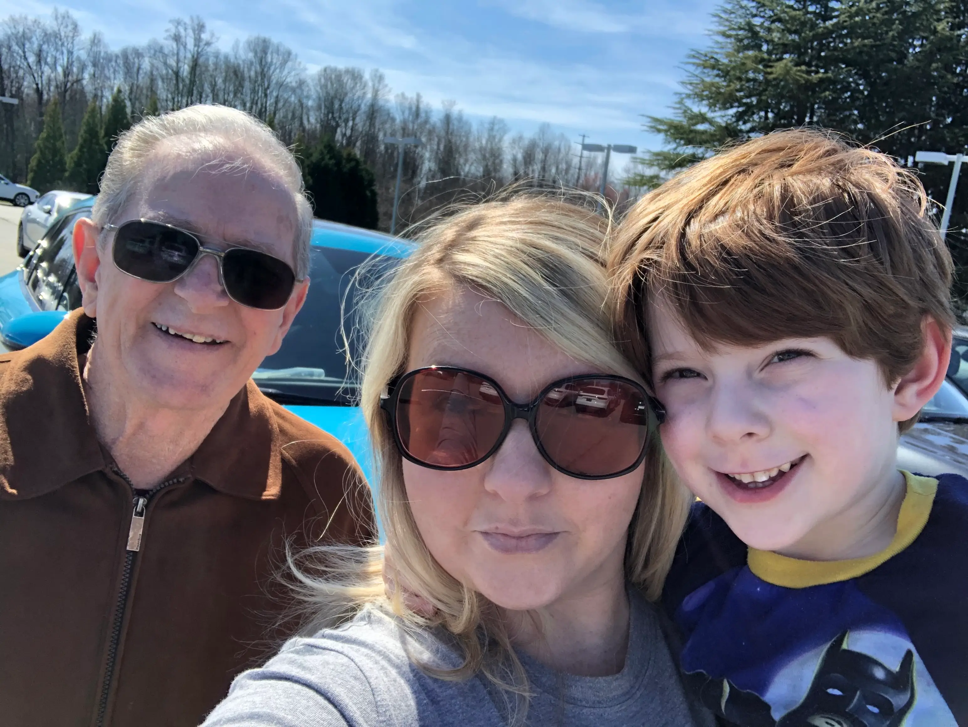 Family posing for photo