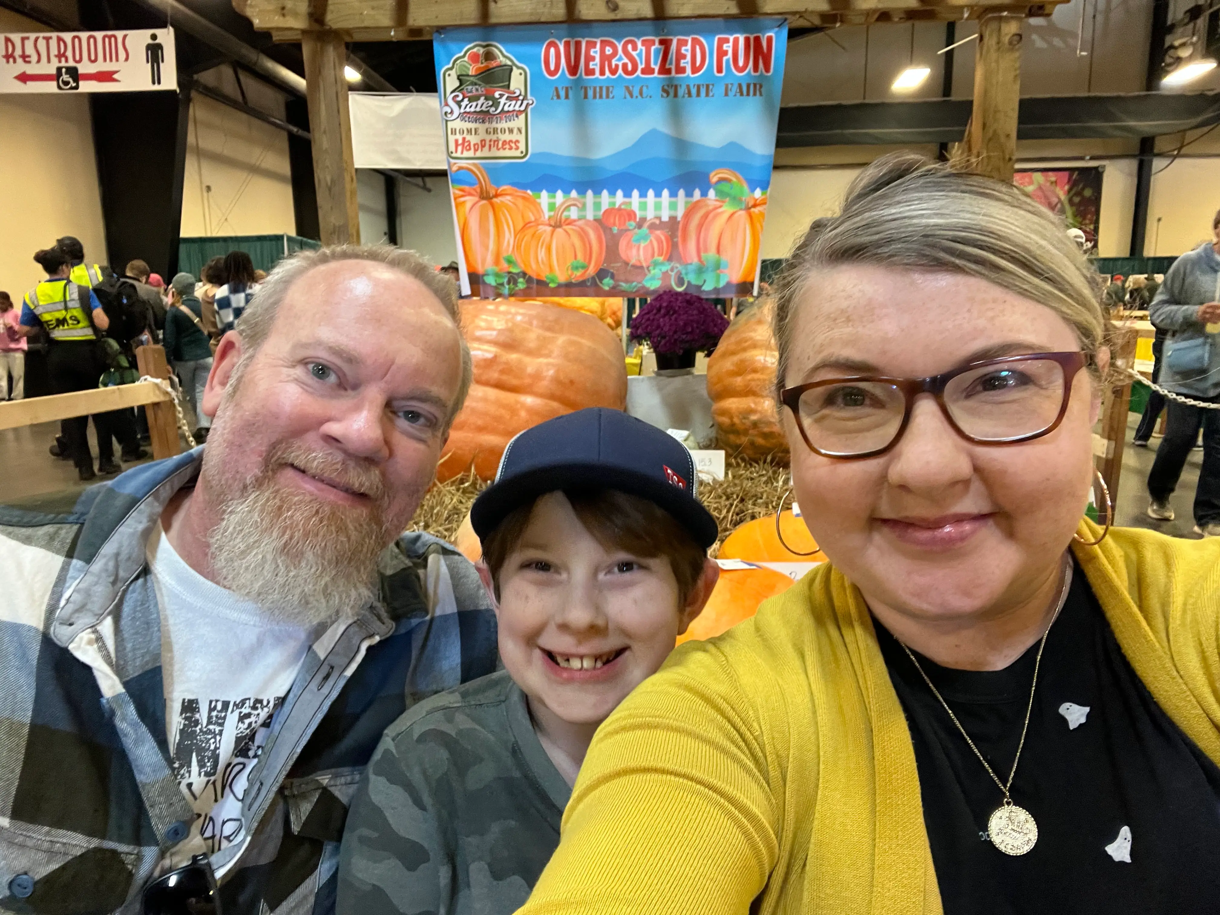 Family posing for photo