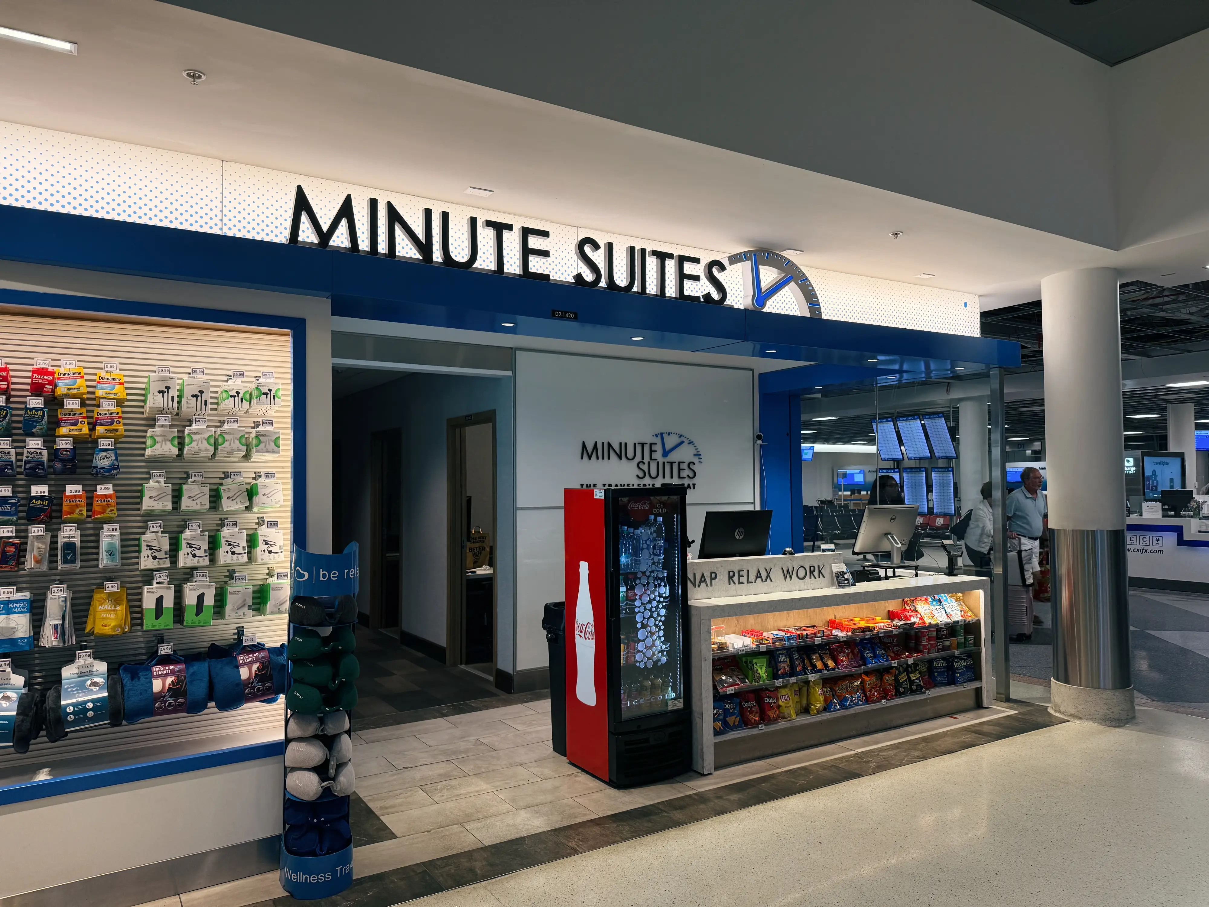 Exterior of Minute Suites in airport