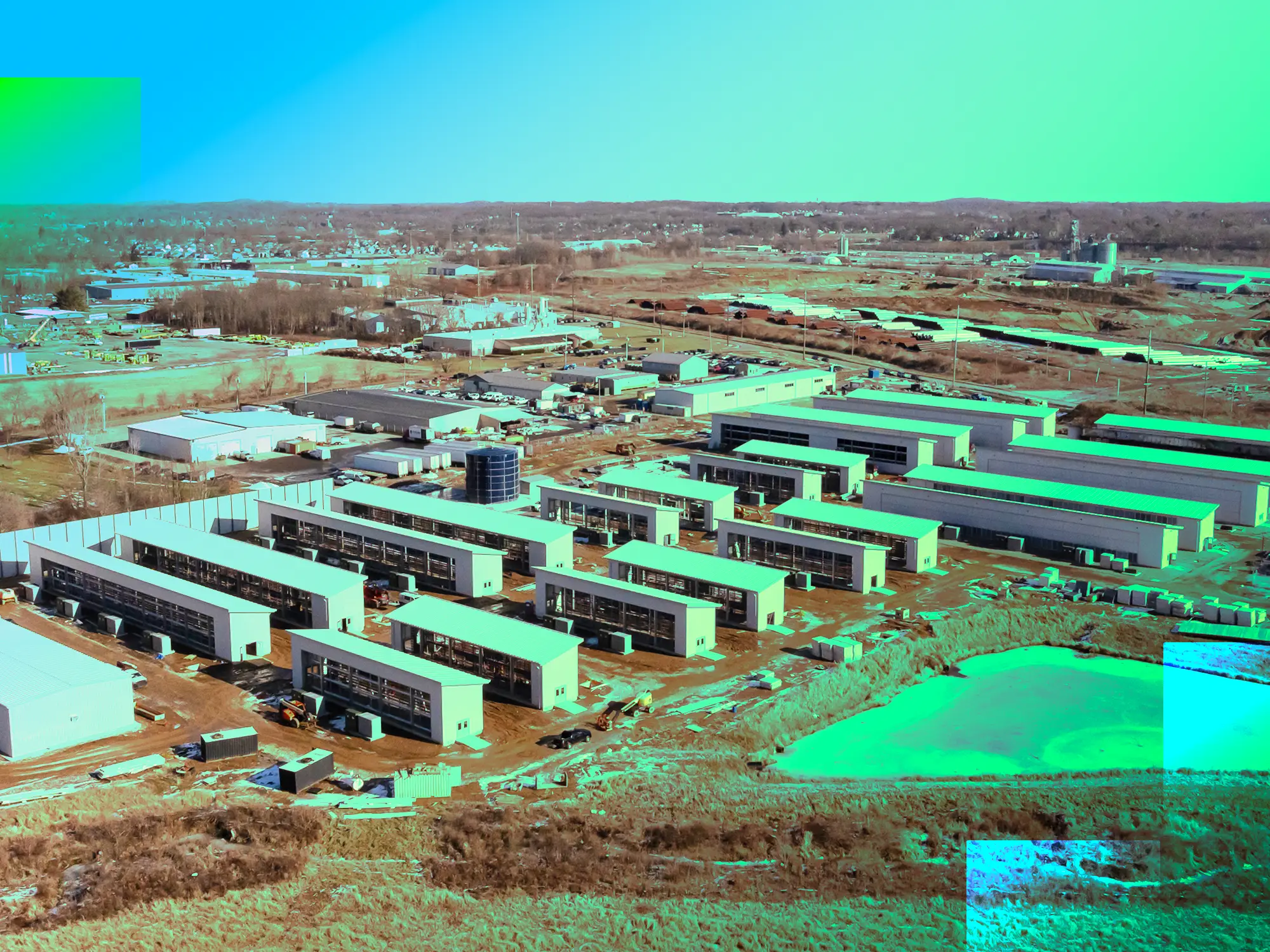 A photo of a data center under construction