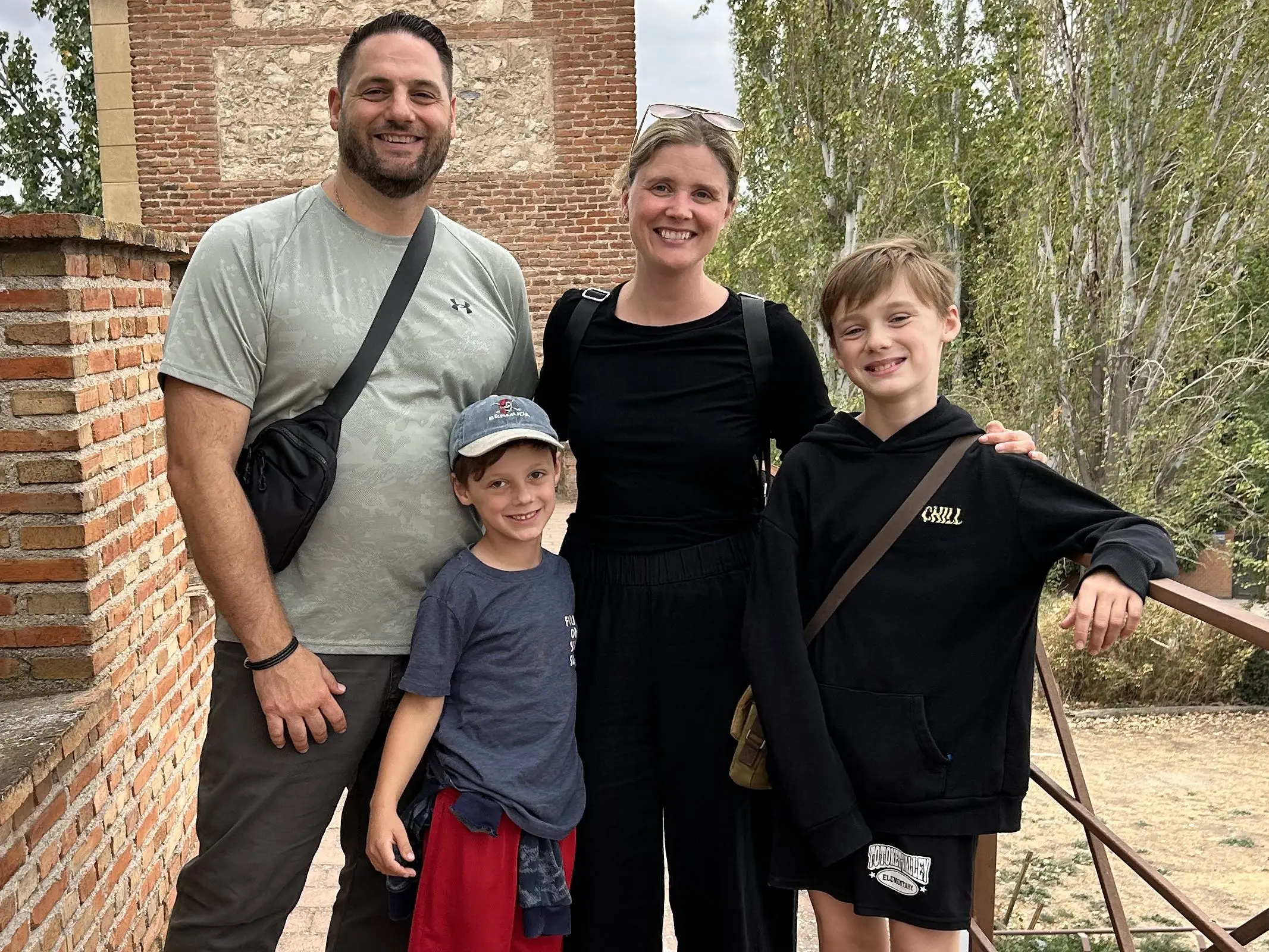 Rebecca Cretella and her family in Spain