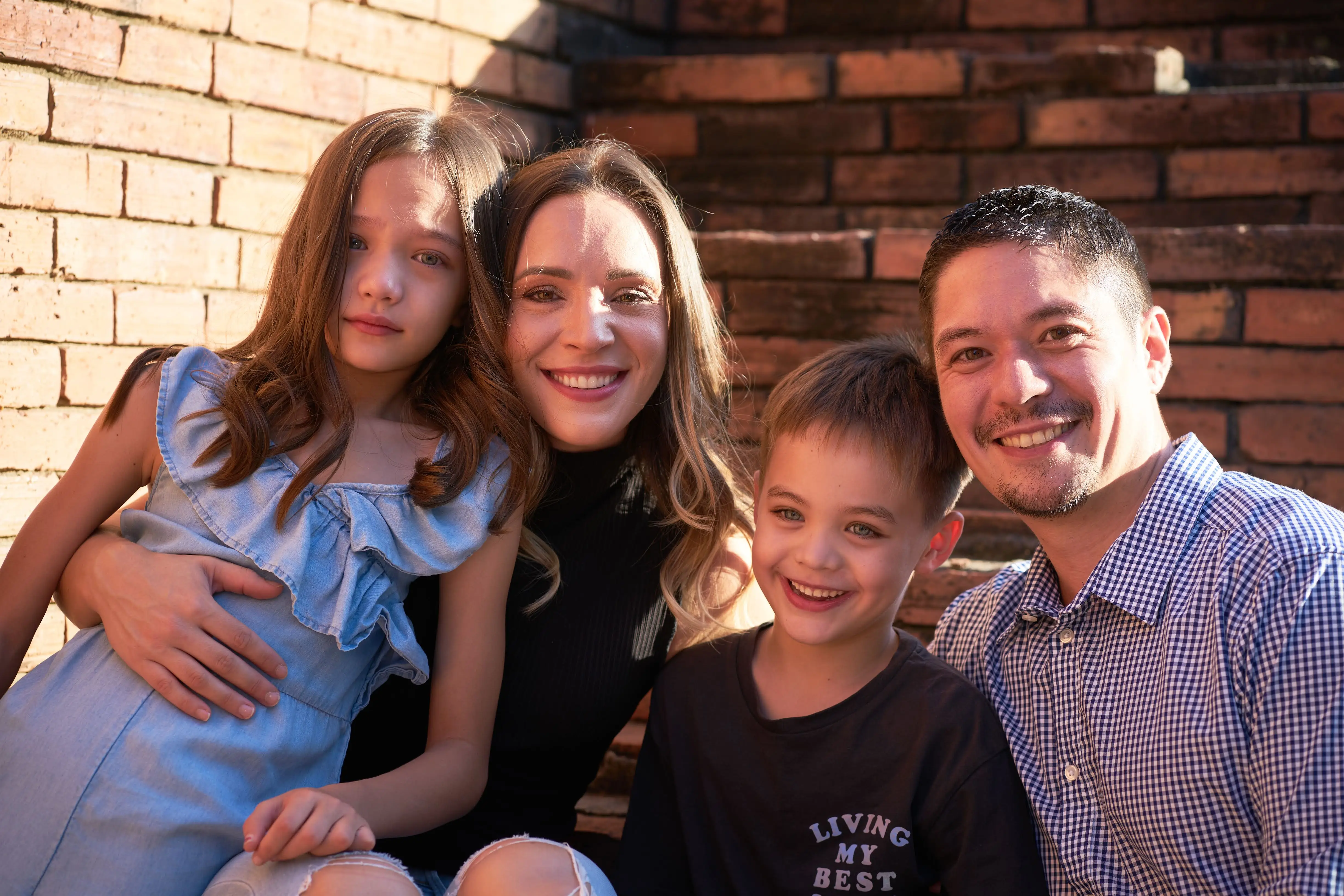 A family of four in Chiang Mai, Thailand.