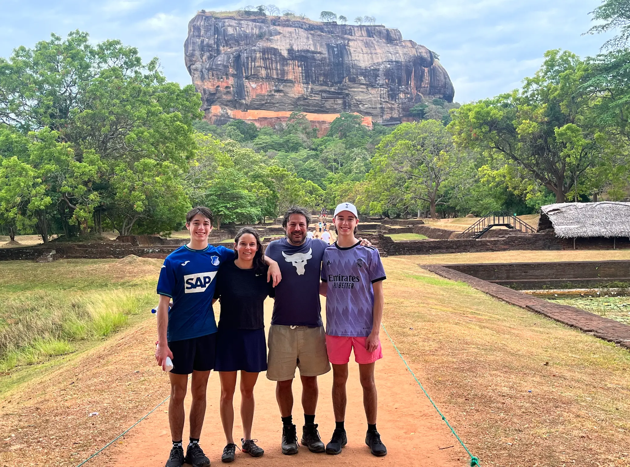 Family posing for photo