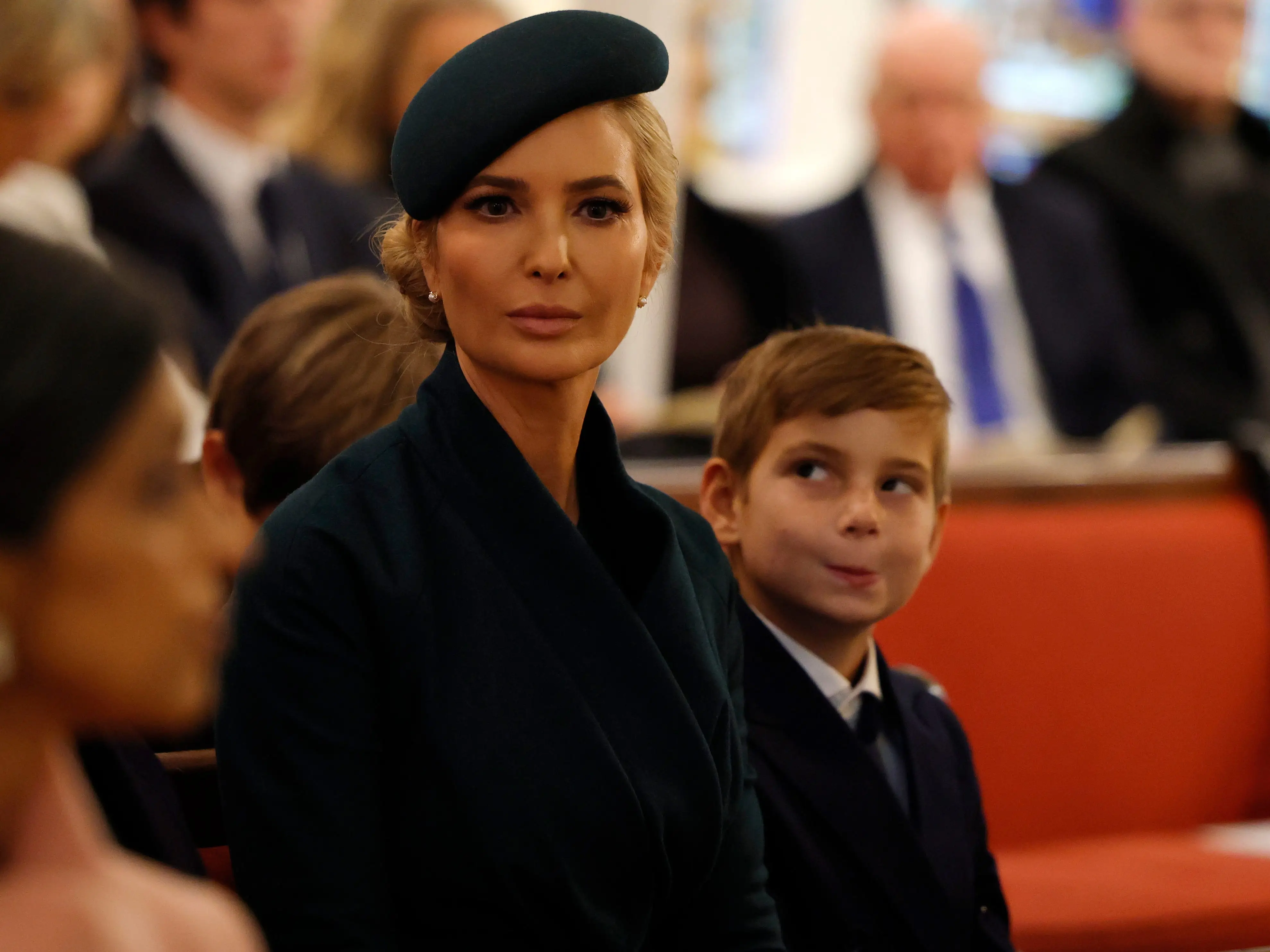 Ivanka Trump, daughter of U.S. President Donald Trump, and her son Theodore Kushner attend services at St. John's Church on January 20, 2025 in Washington, DC.