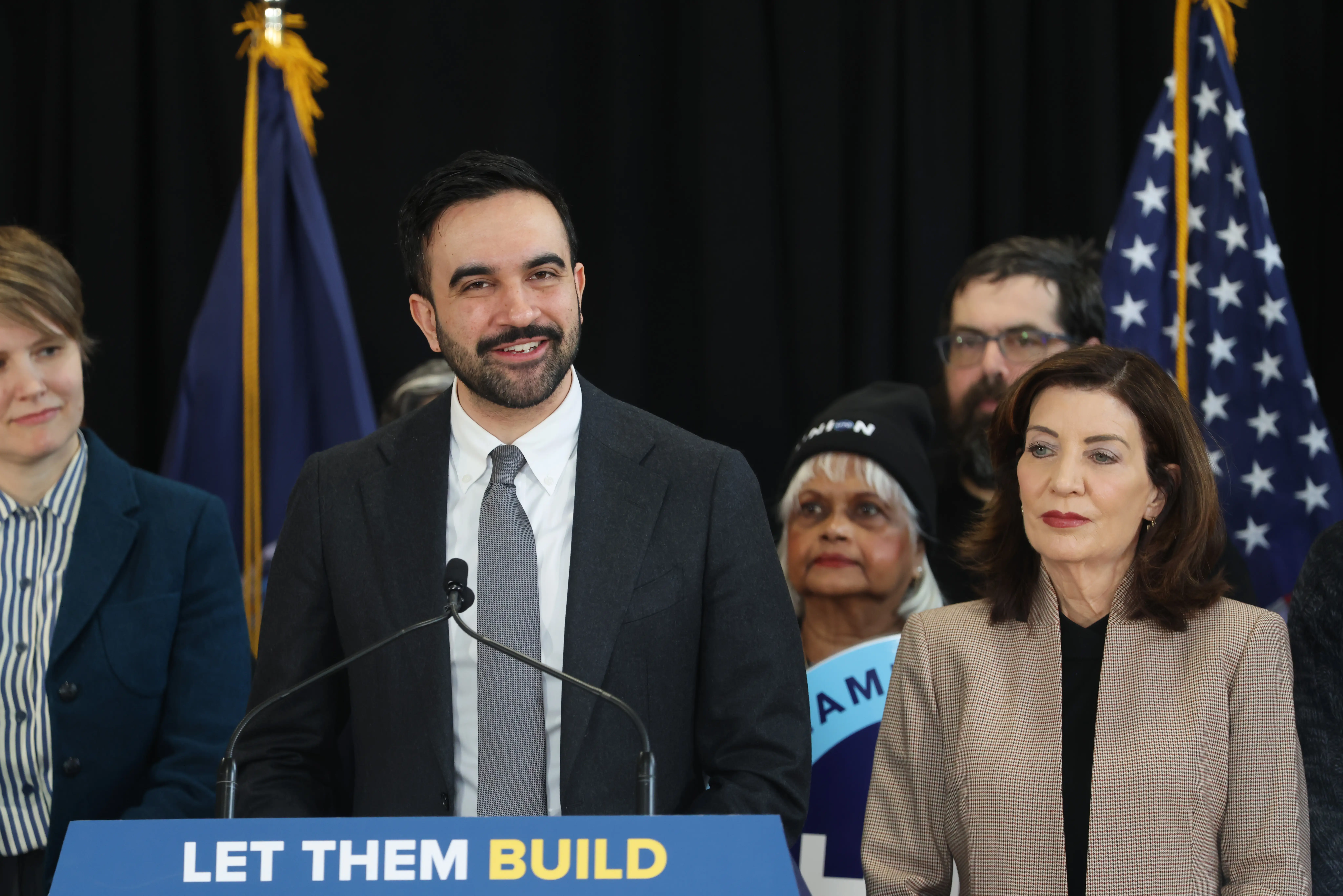 New York City Mayor Zohran Mamdani is joined by New York Governor Kathy Hochul