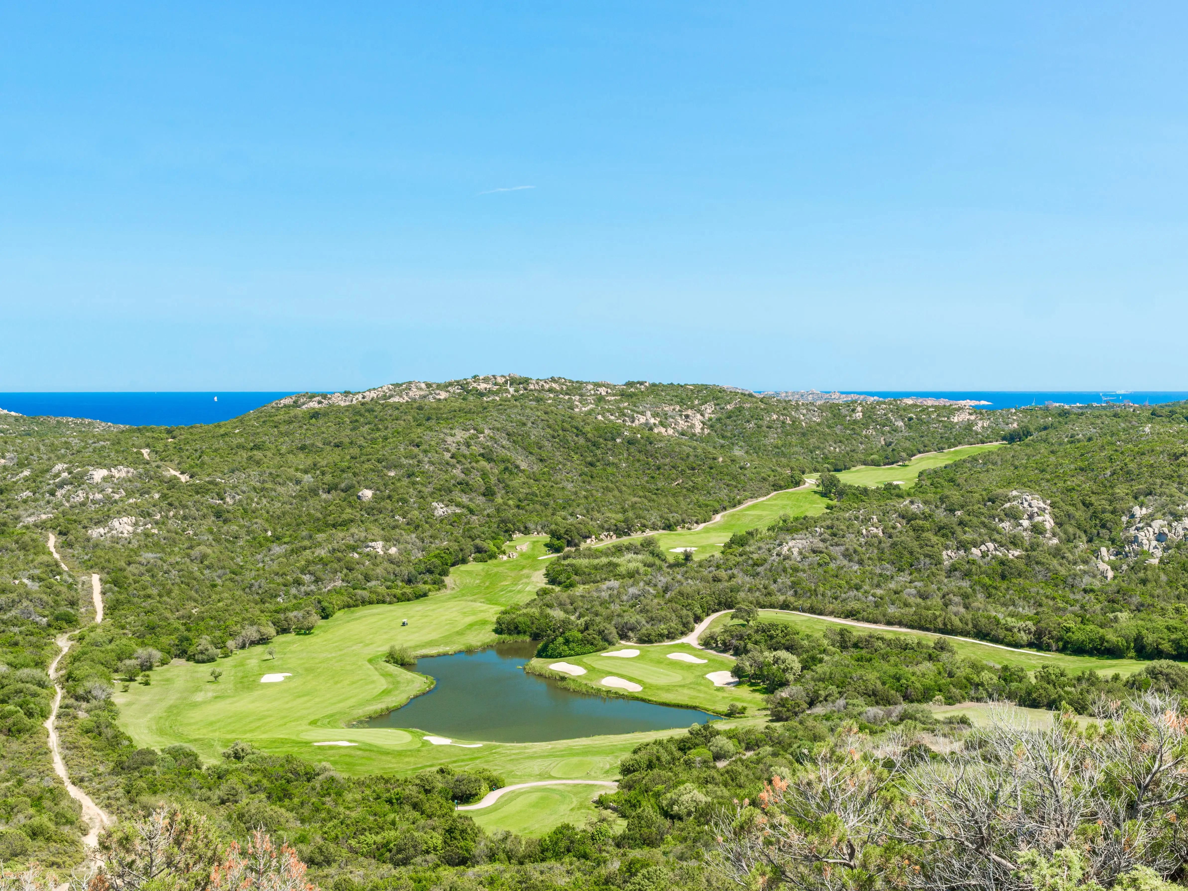 Aerial view of the Pevero Golf Club.