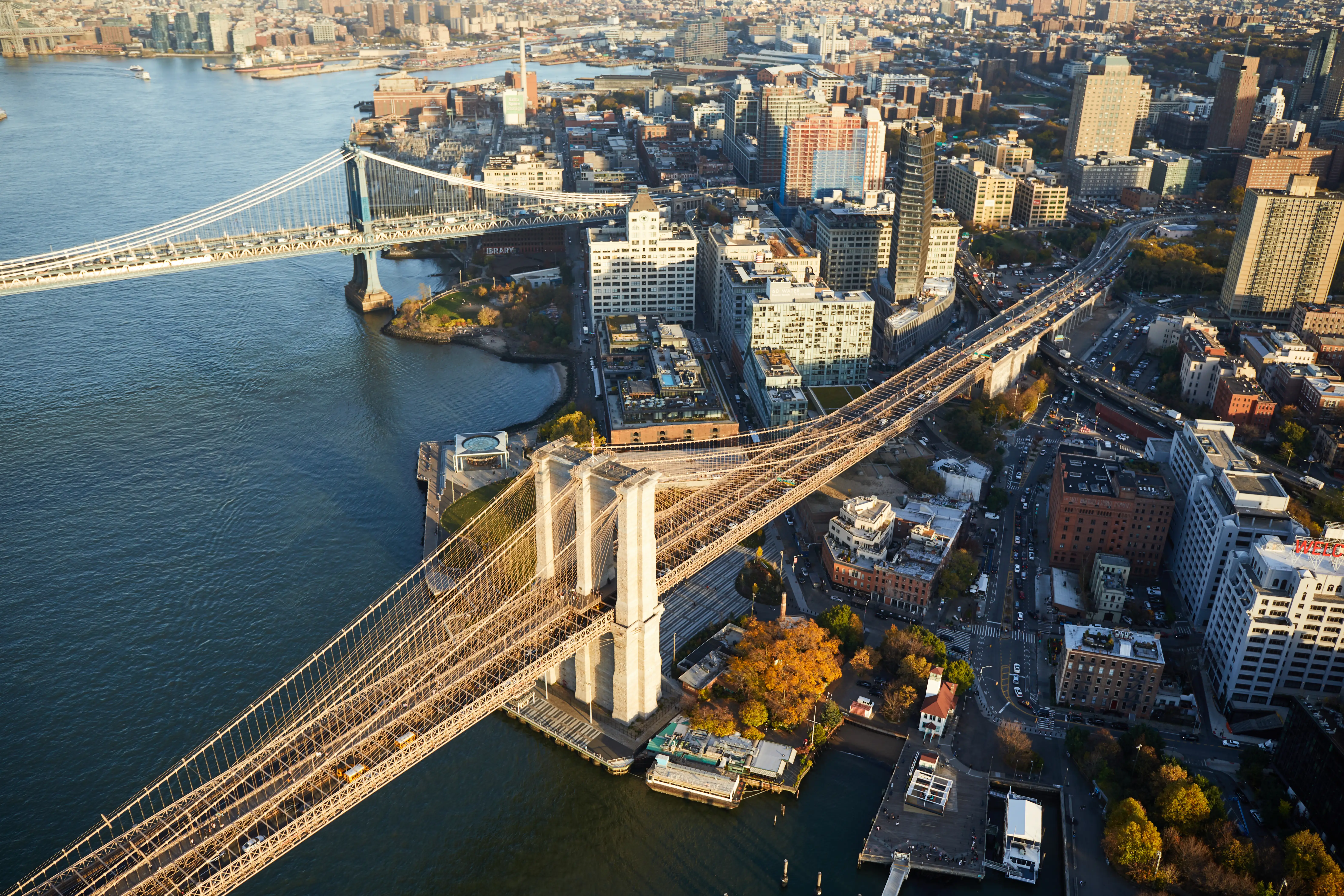 An aerial view of Williamsburg, Brooklyn.