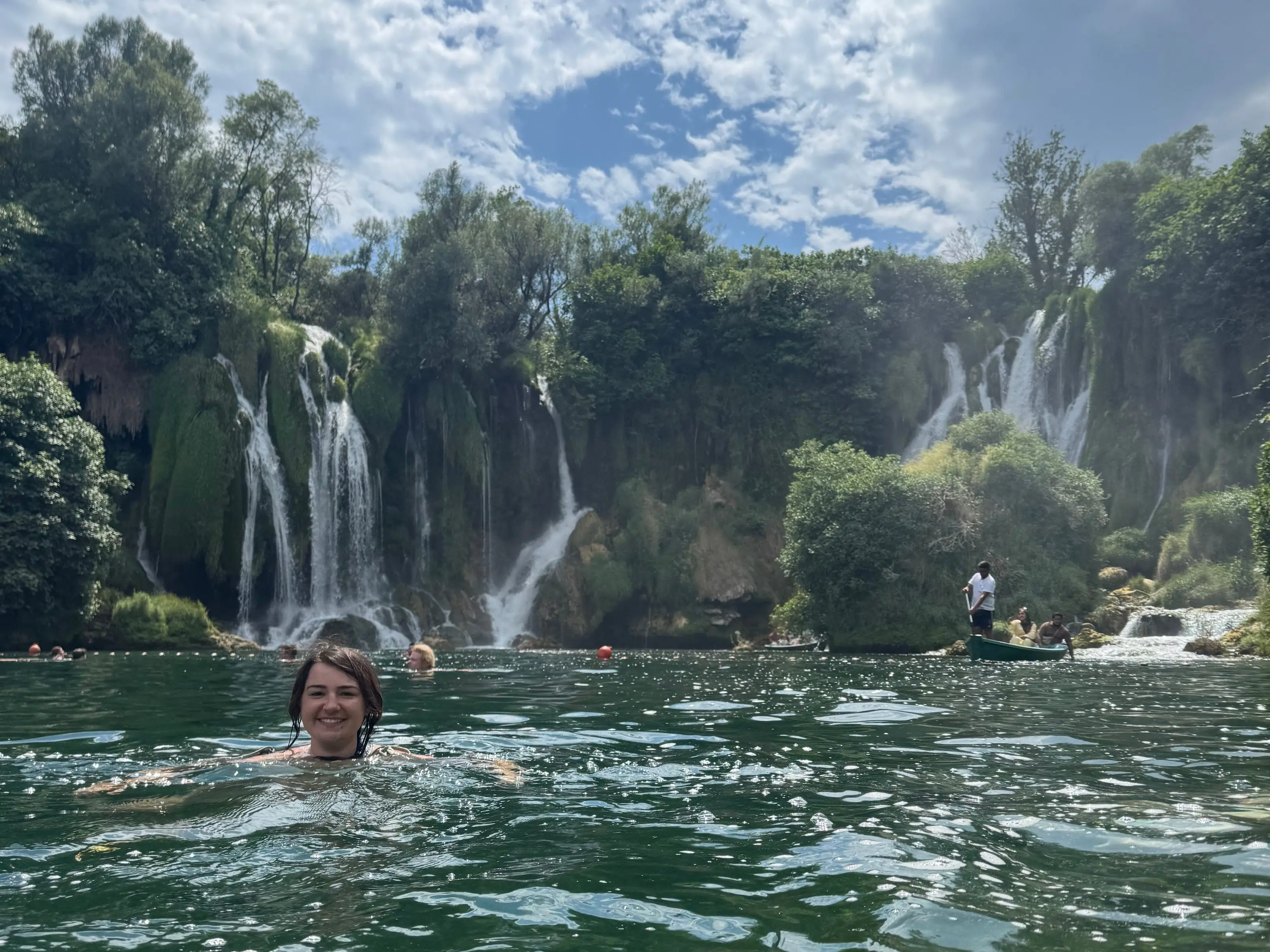Swimming at Kravica Waterfalls.