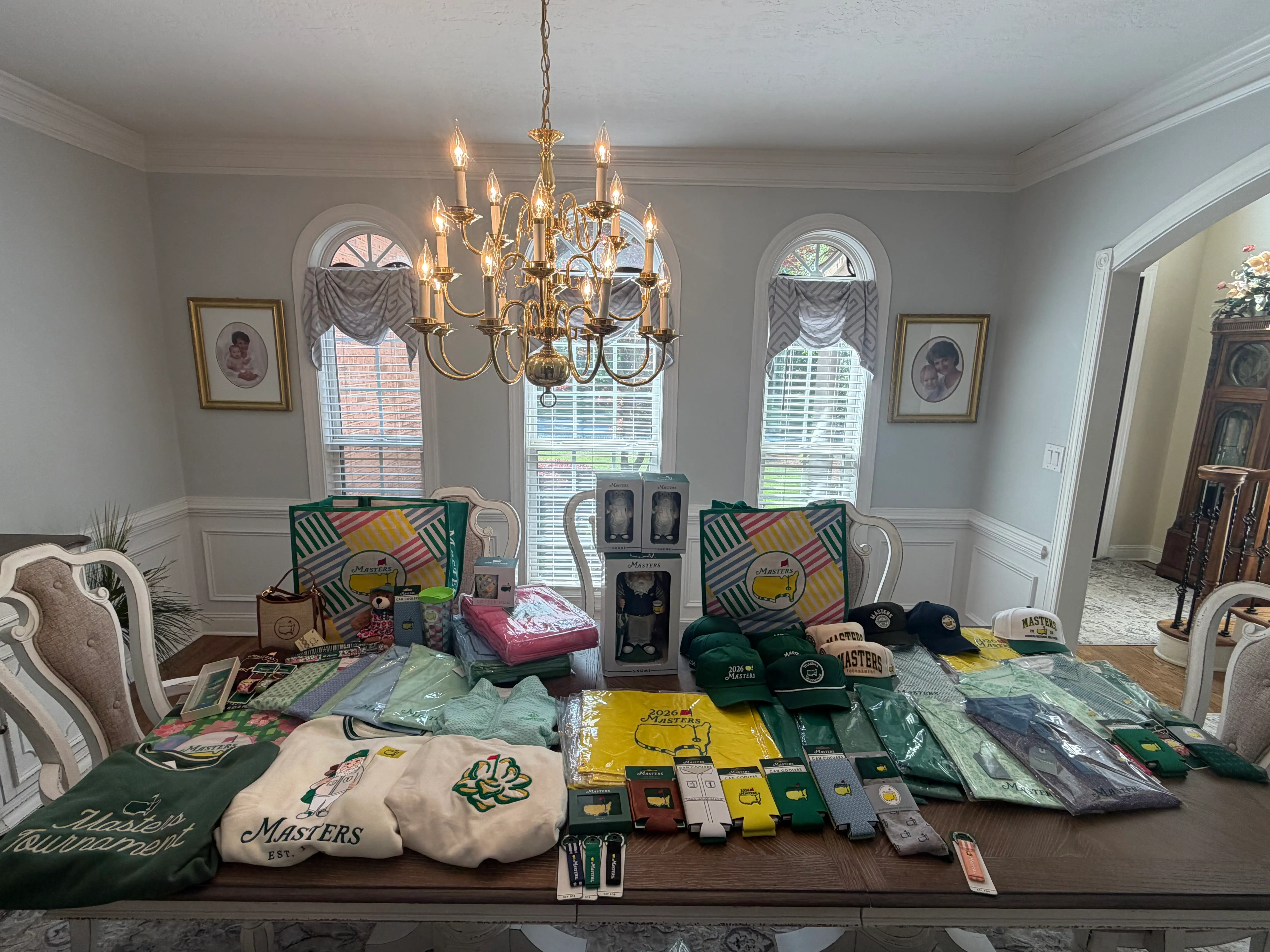 The merchandise that Morgann Savage bought at the 2026 Masters Tournament.