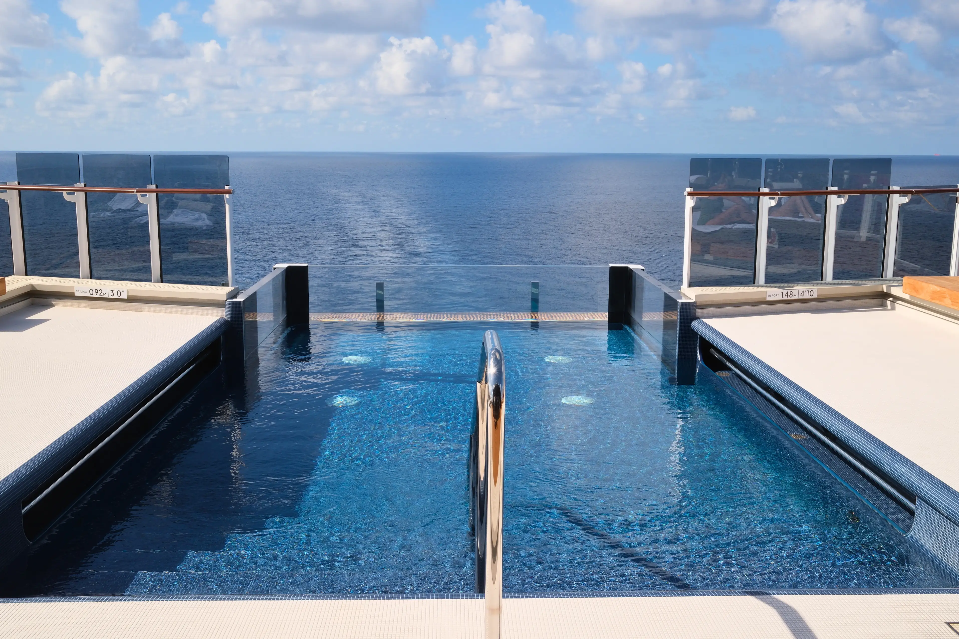 Pool overlooking ocean on Norwegian Luna
