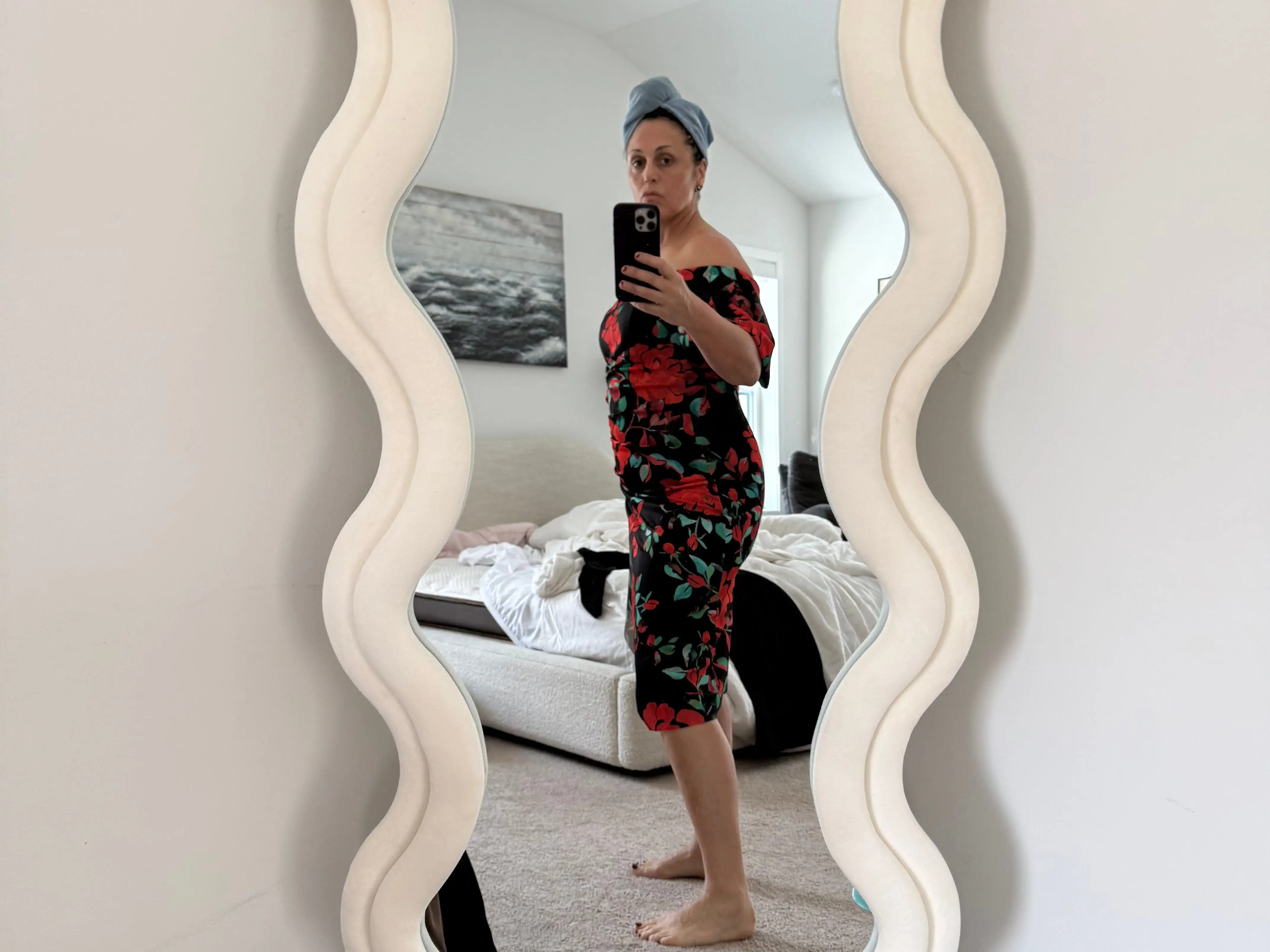 Woman looking in the mirror