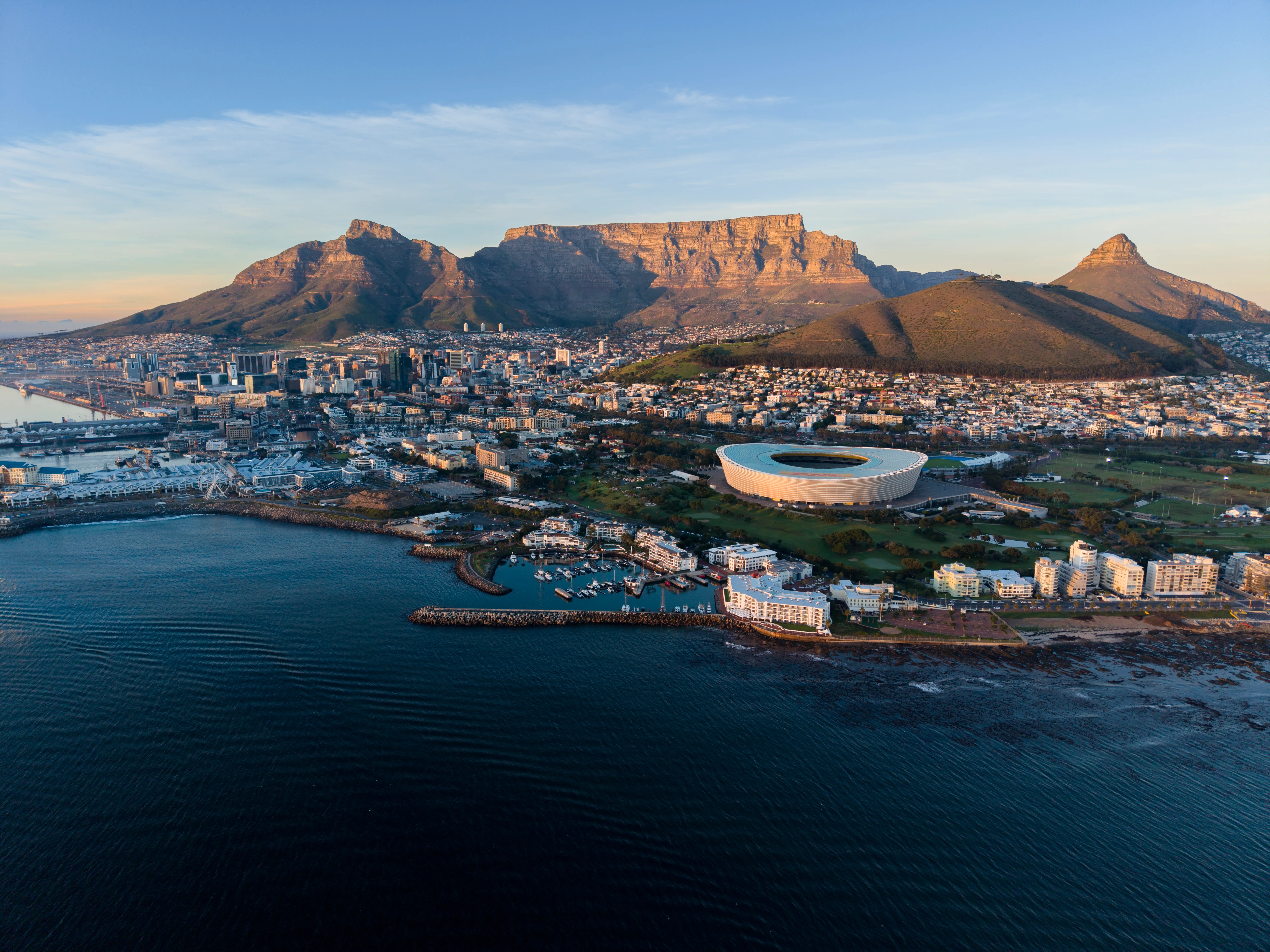 Aerial view of Cape Town, South Africa.