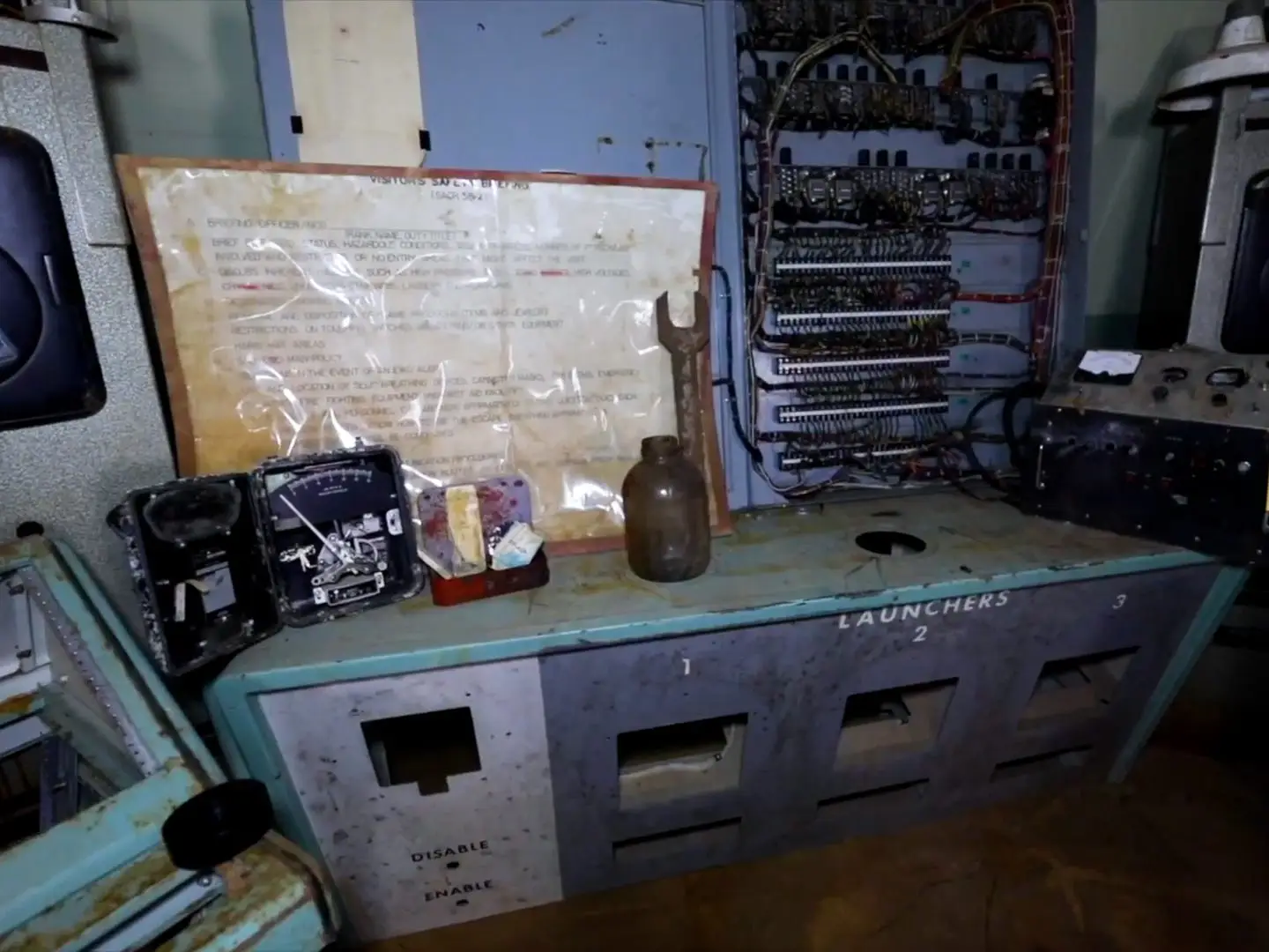 A desk from the control room of the facility.