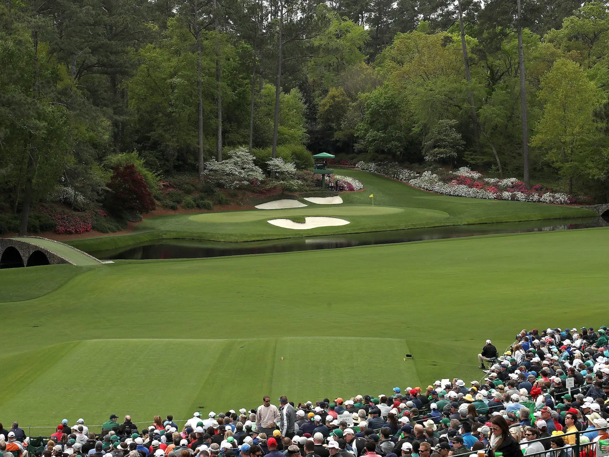 The 12th hole at the Masters.