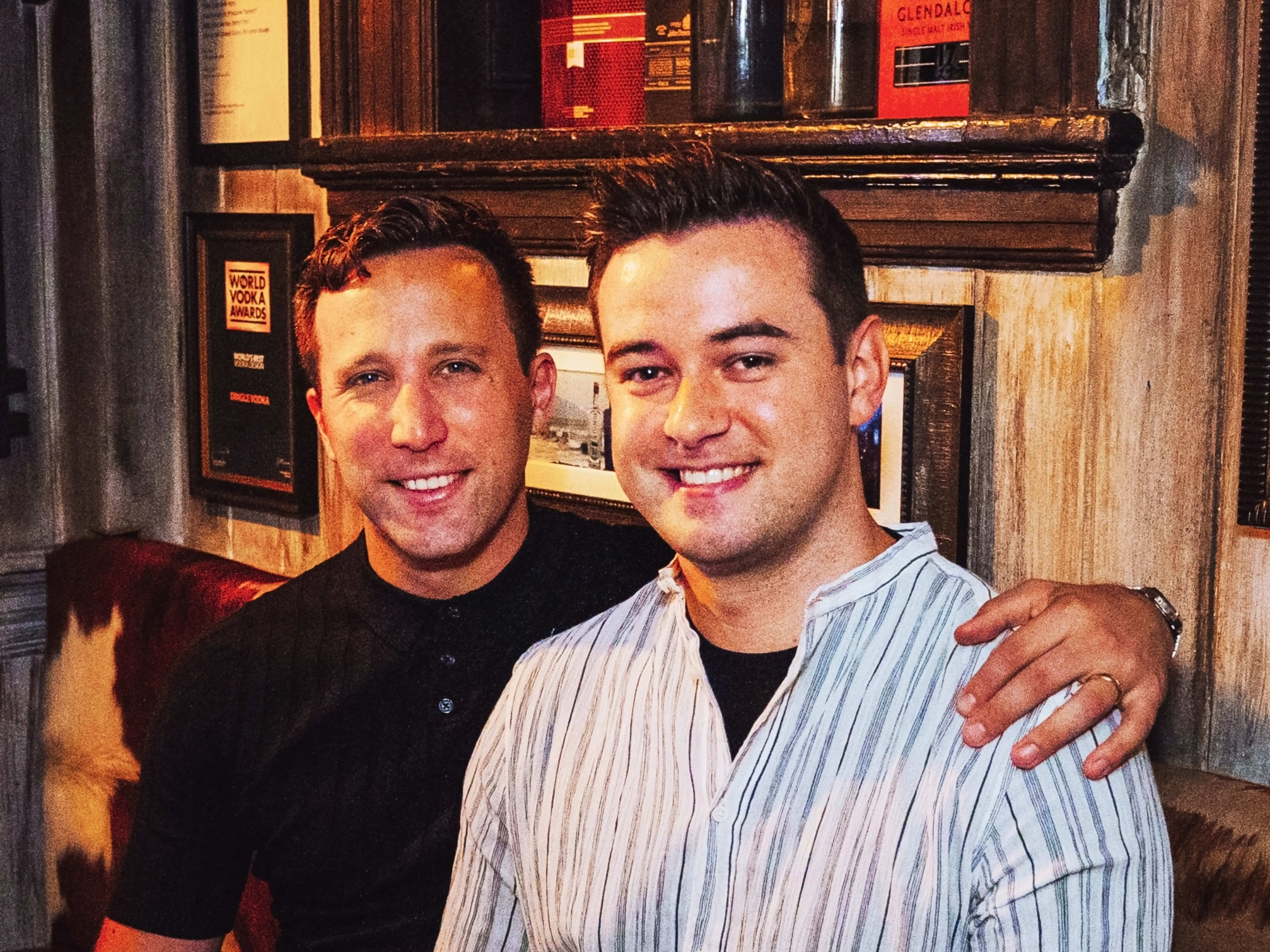 Matt Cortland (left) and John Fleming (right) vibe-coded an app. It lets users compare recent gas price spikes with the cost of a cup of Dunkin' iced coffee.