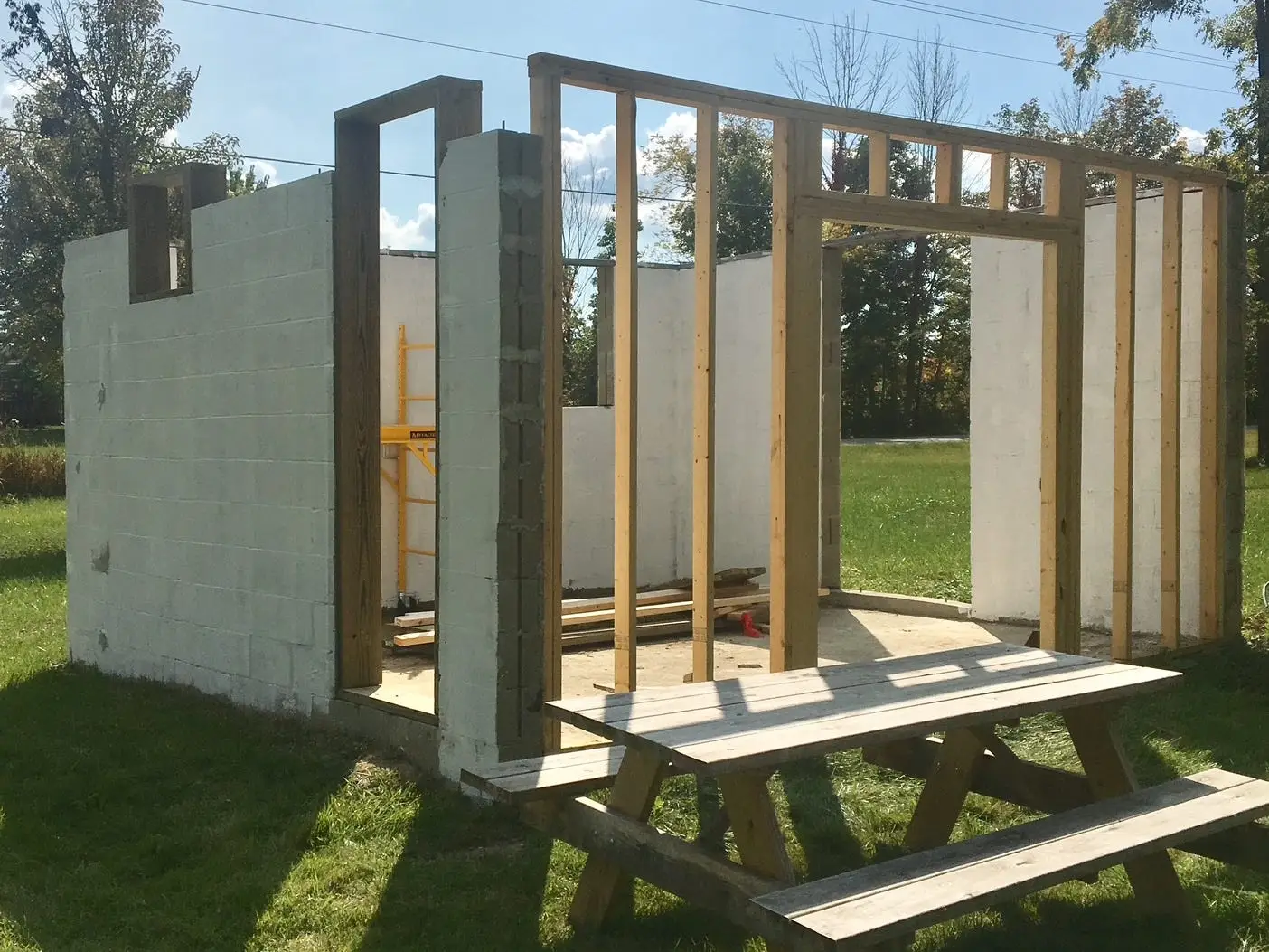 the framing for a tiny home