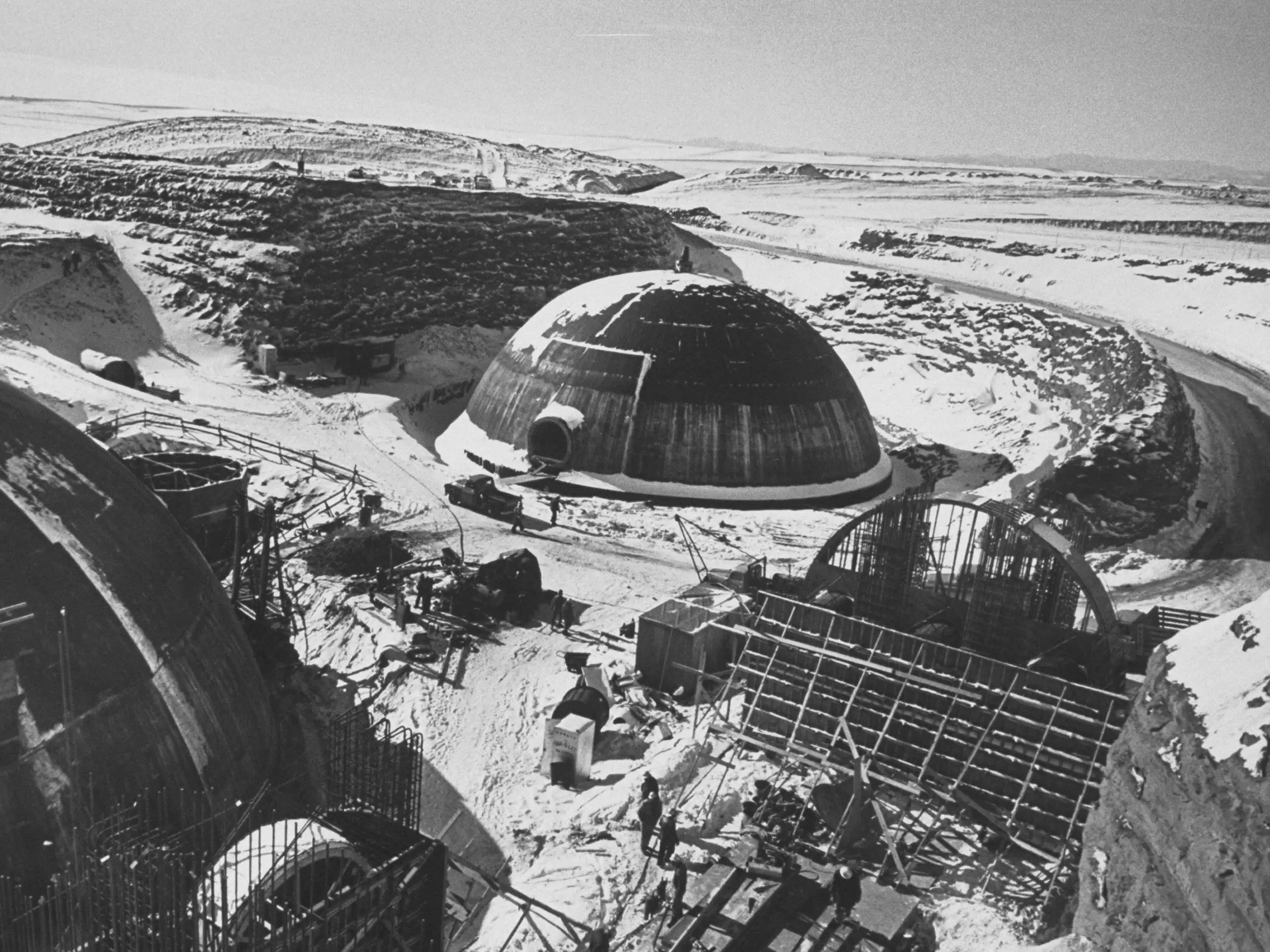 Missile silo under construction.