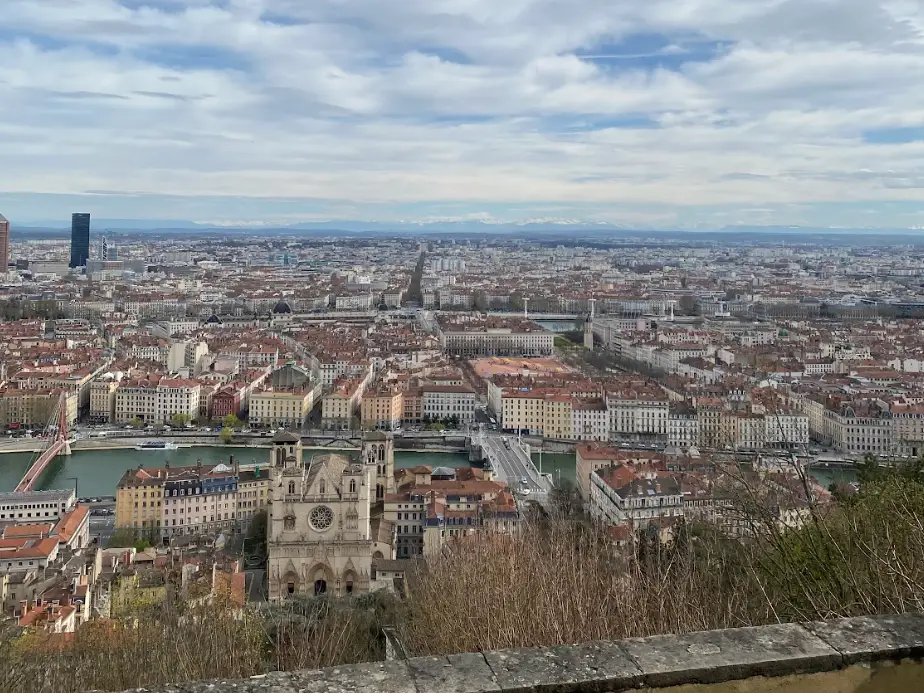 A bird's-eye view of Lyon, France.