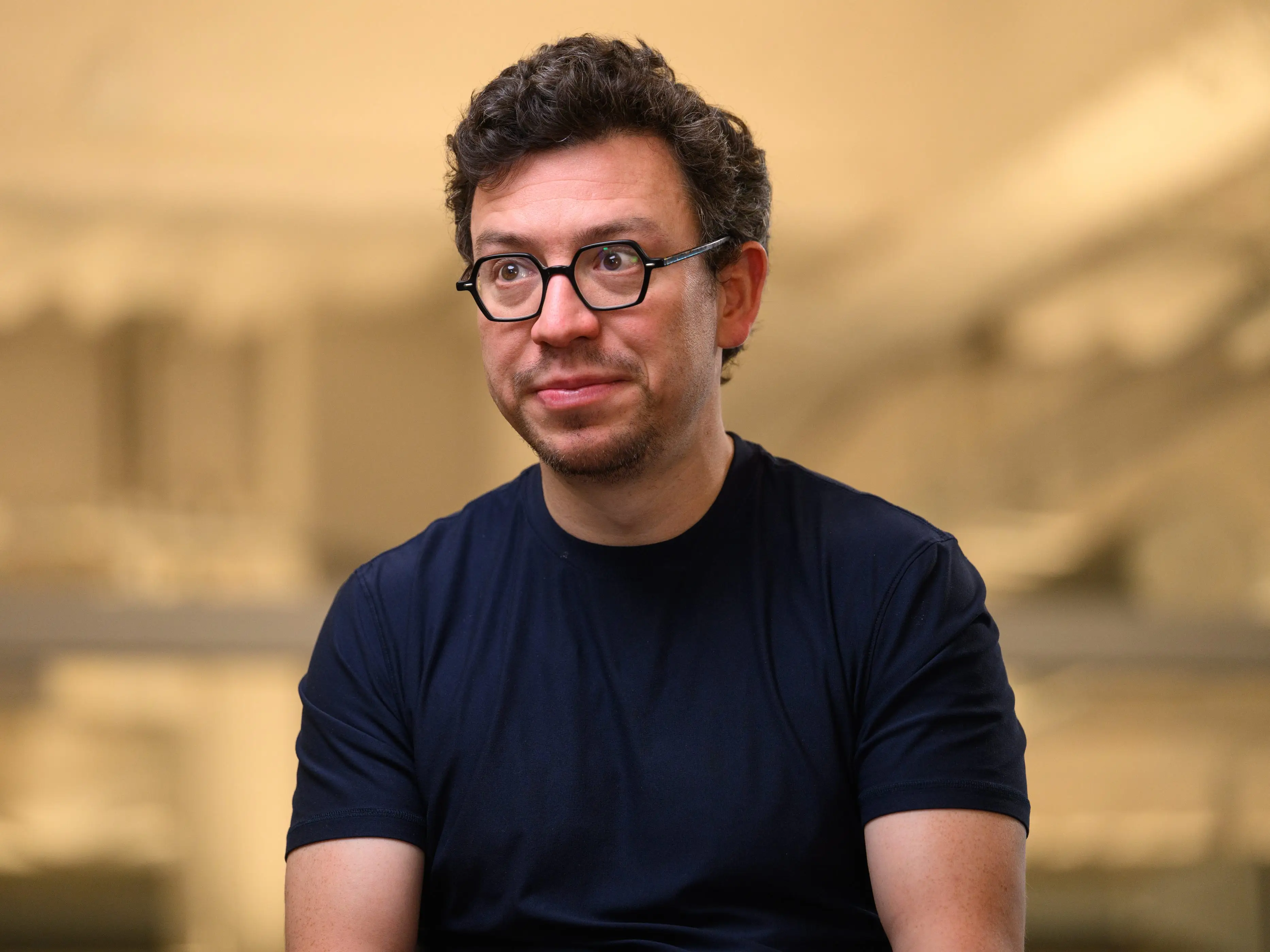 Luis von Ahn wearing a dark blue t-shirt