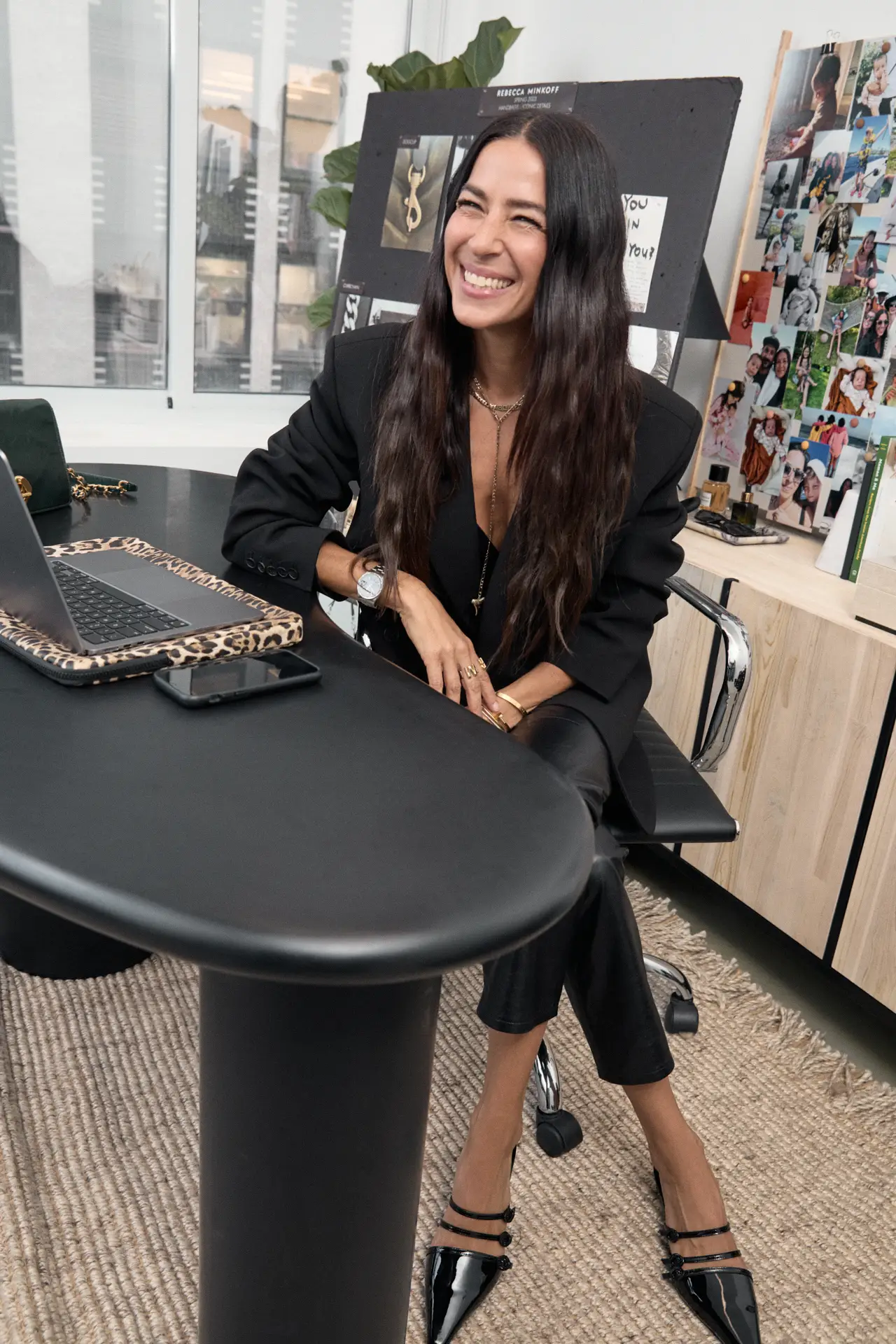 Rebecca Minkoff at desk