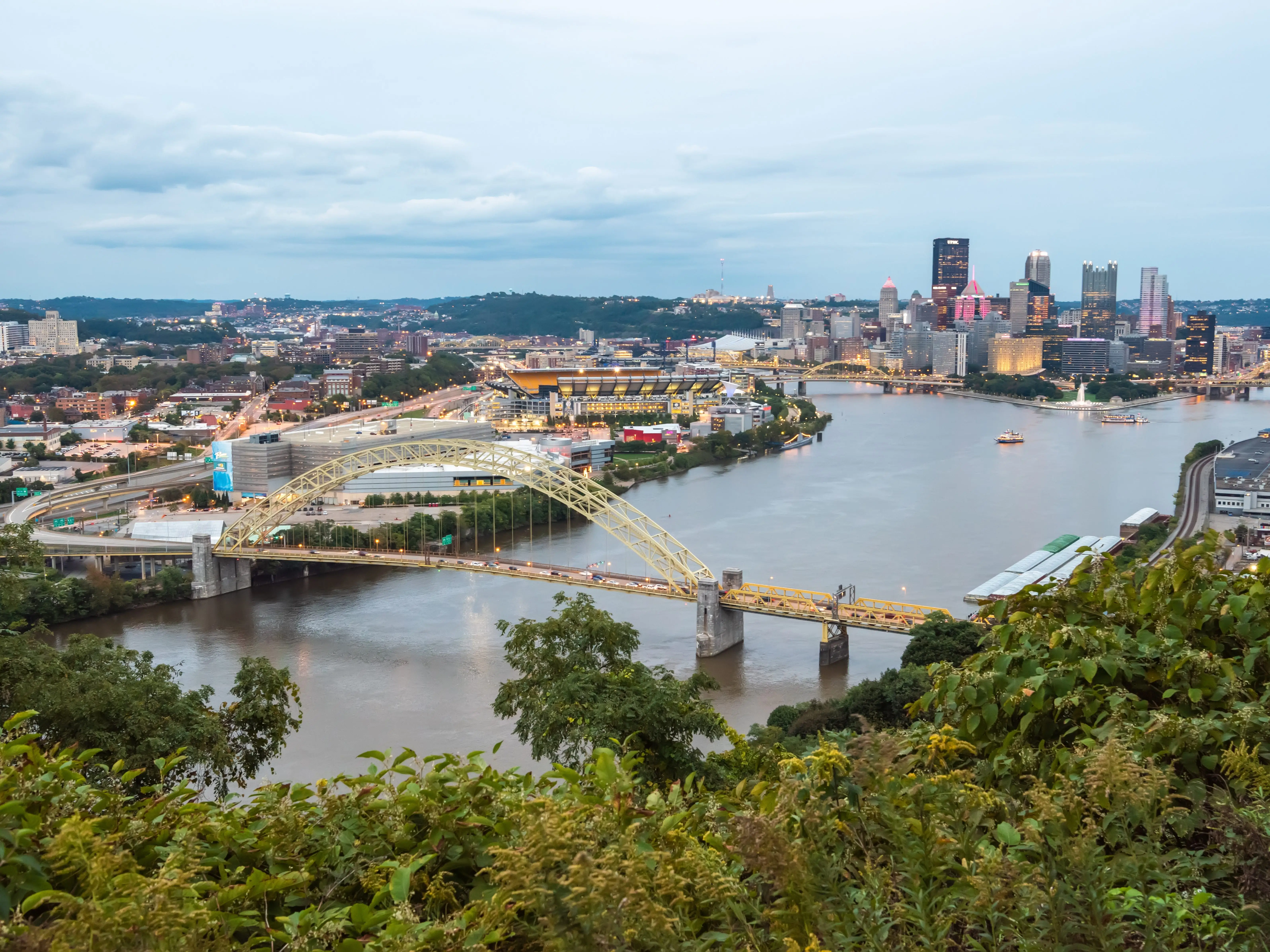 Aerial view of Pittsburgh, Pennsylvania.