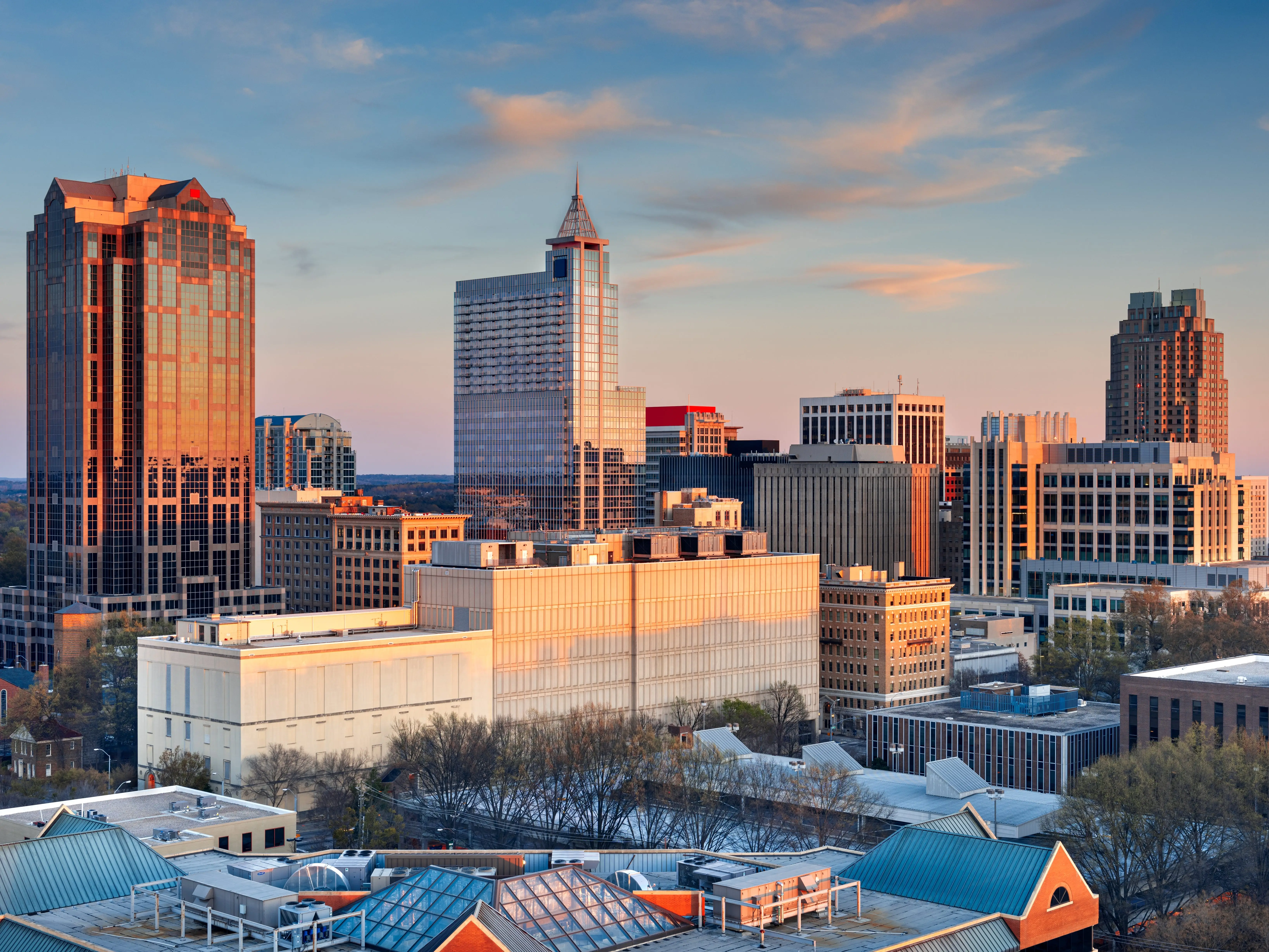 Buildings in Raleigh, North Carolina.