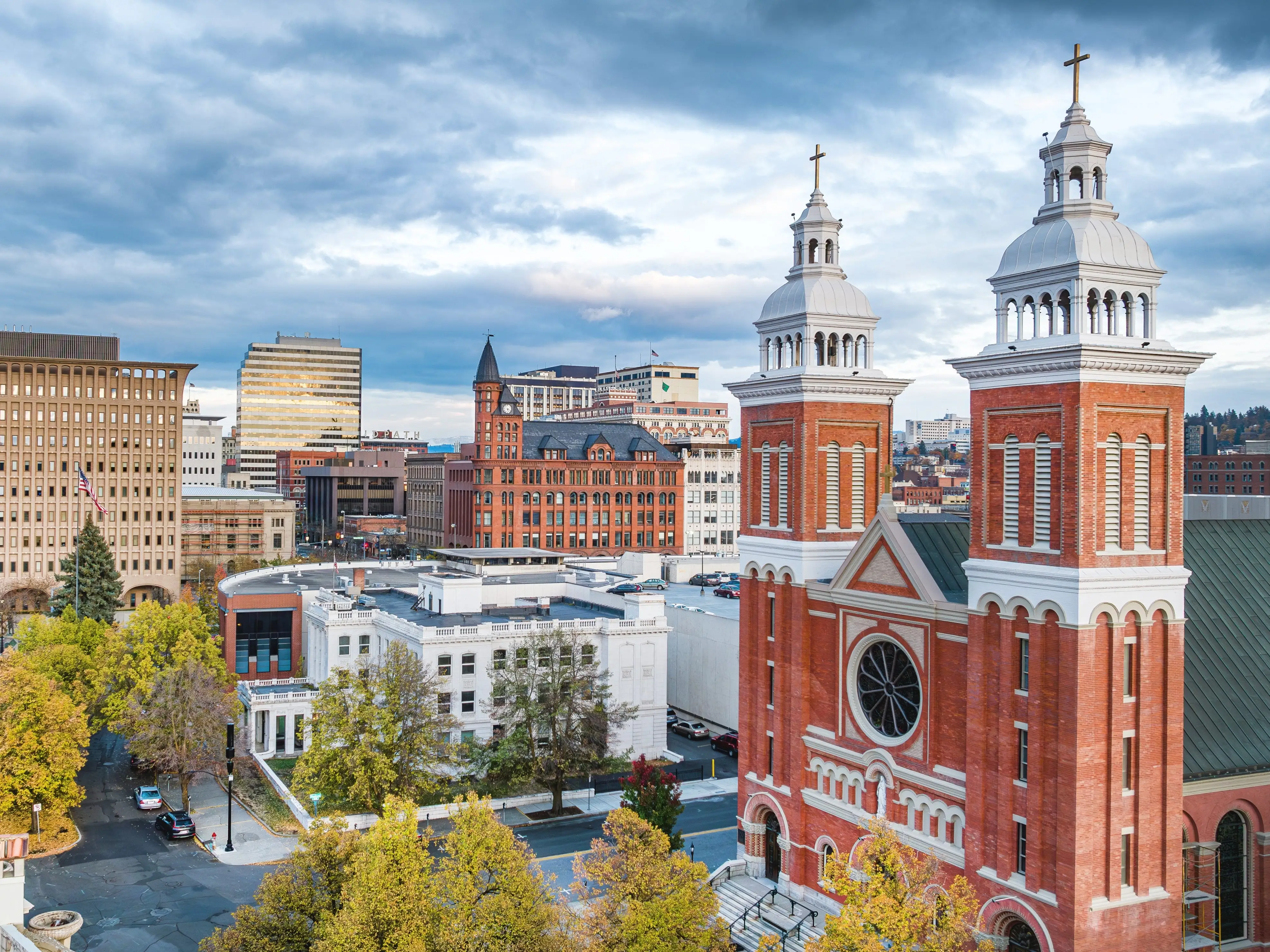 Buildings in Spokane, Washington.