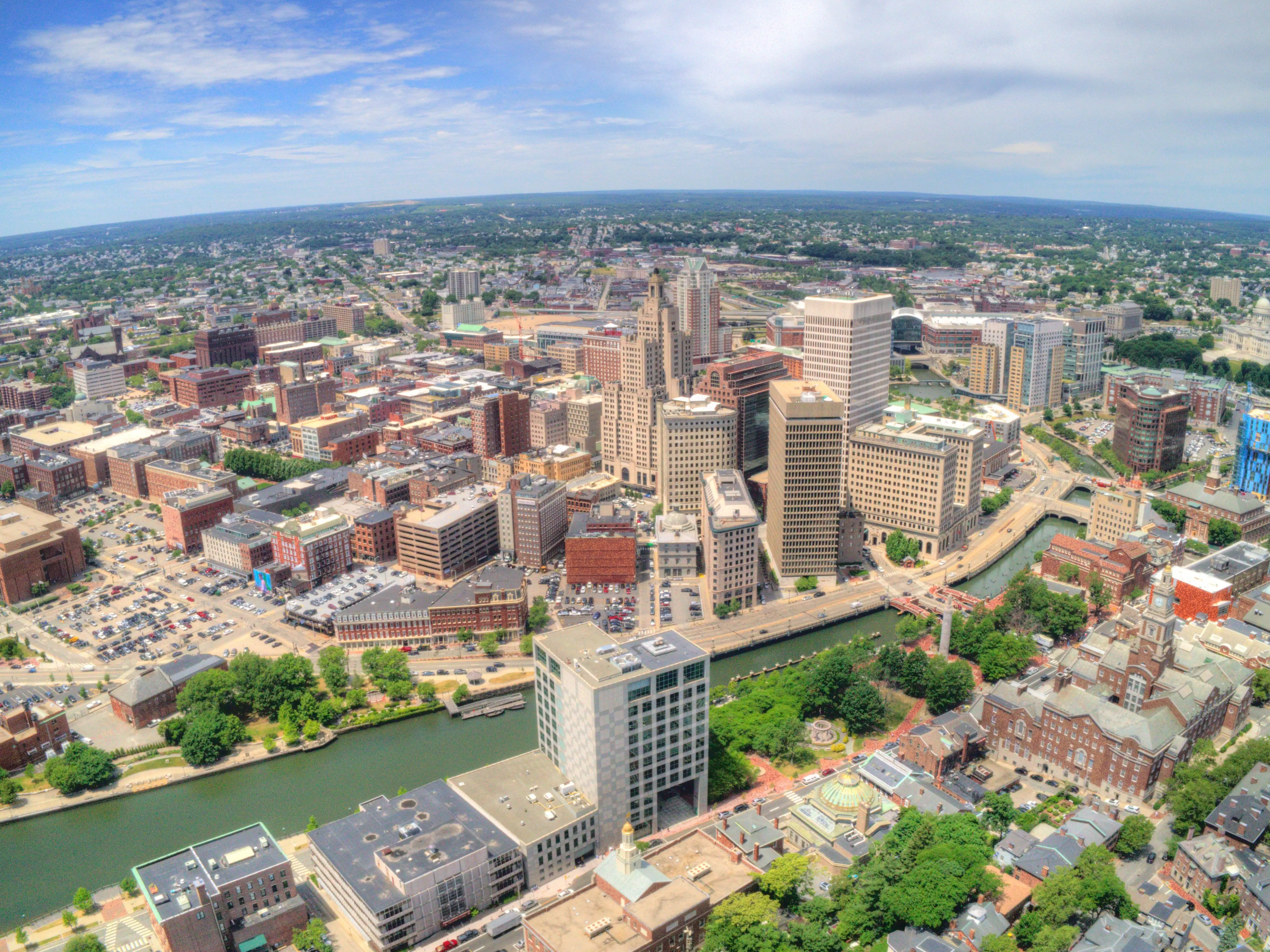 Aerial view of Providence, Rhode Island.