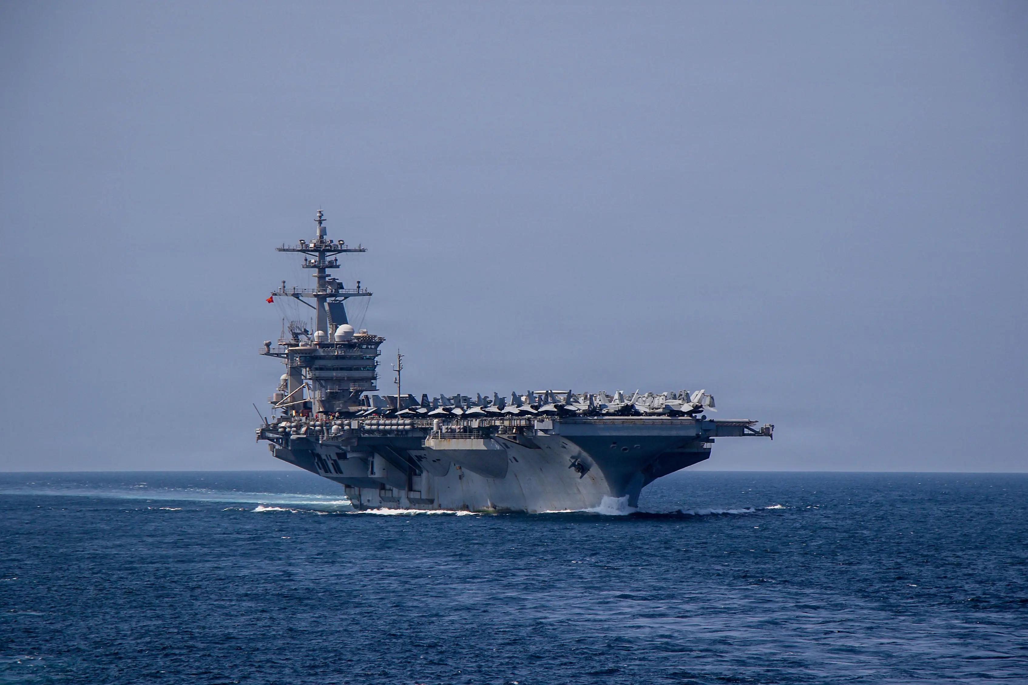 Nimitz-class aircraft carrier USS Abraham Lincoln (CVN 72) prepares to pull alongside Henry J. Kaiser-class fleet replenishment oiler USNS Henry J. Kaiser (T-AO-187) during a replenishment-at-sea in the U.S. Central Command area of responsibility, Mar. 10, 2026.