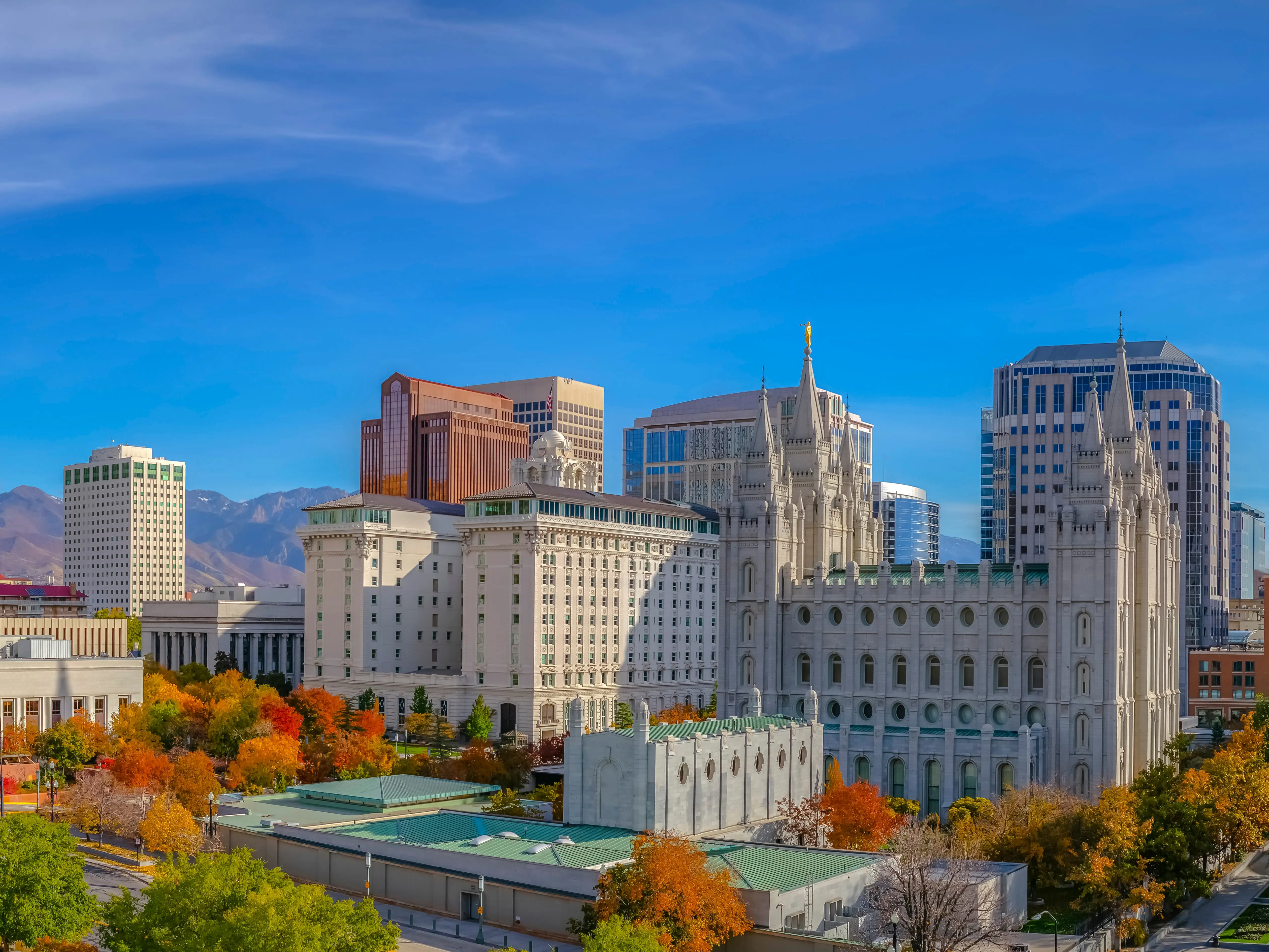 Buildings in Salt Lake City, Utah.