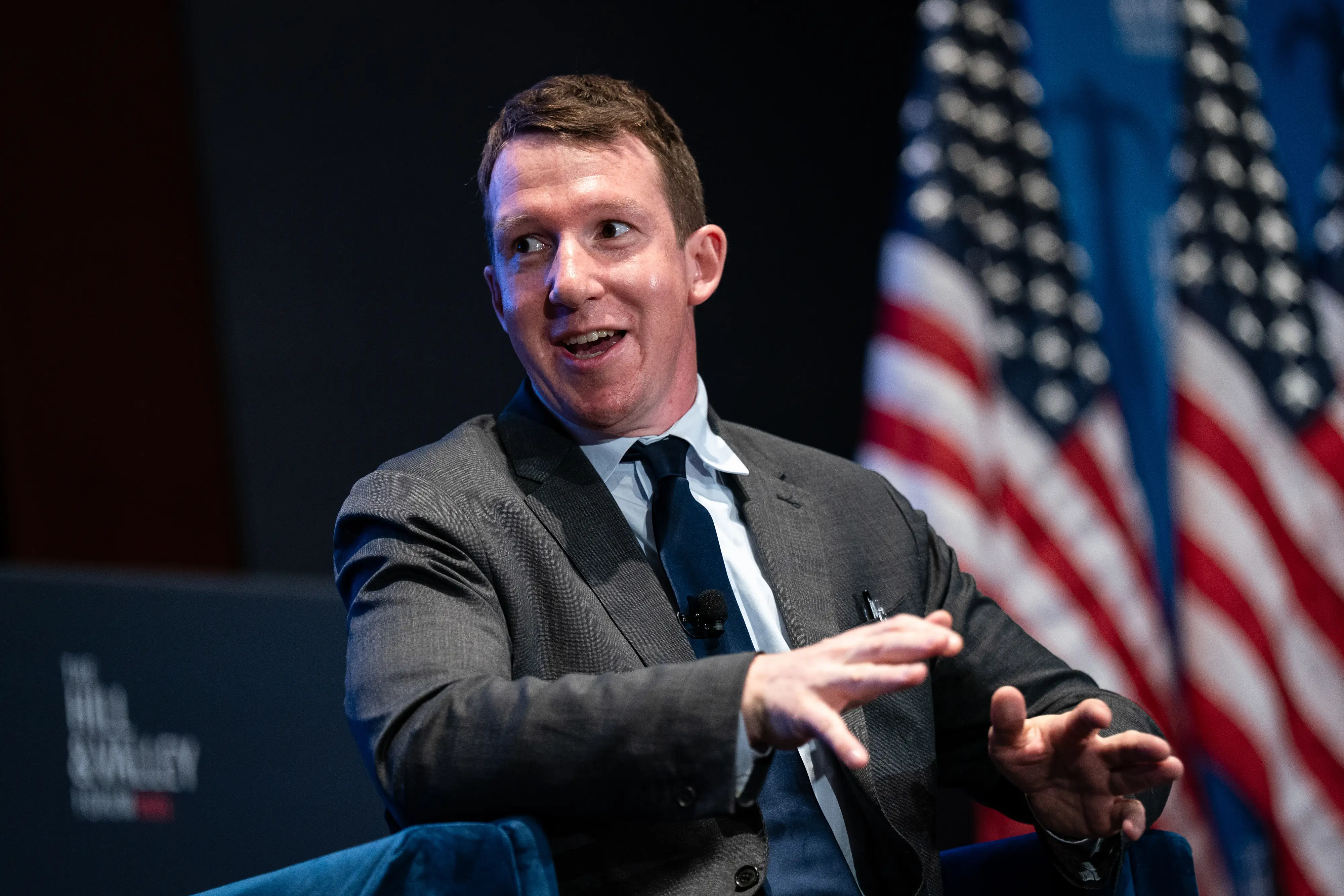 Jack Clark speaks at an event