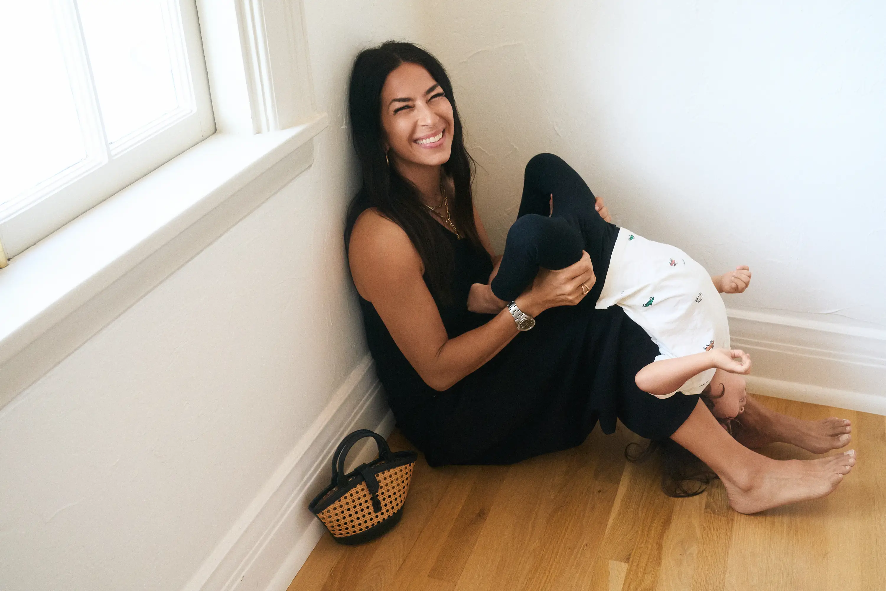 Rebecca Minkoff with one of her children.
