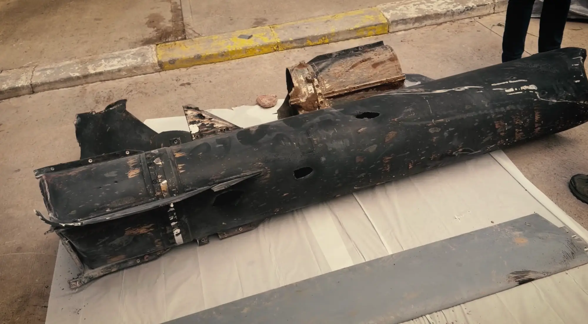 Kurdish EOD specialists recovered fragments from an Iranian Kheibar ballistic missile that struck the region.